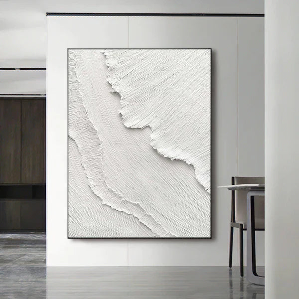 White Textured Minimalist Wall Art