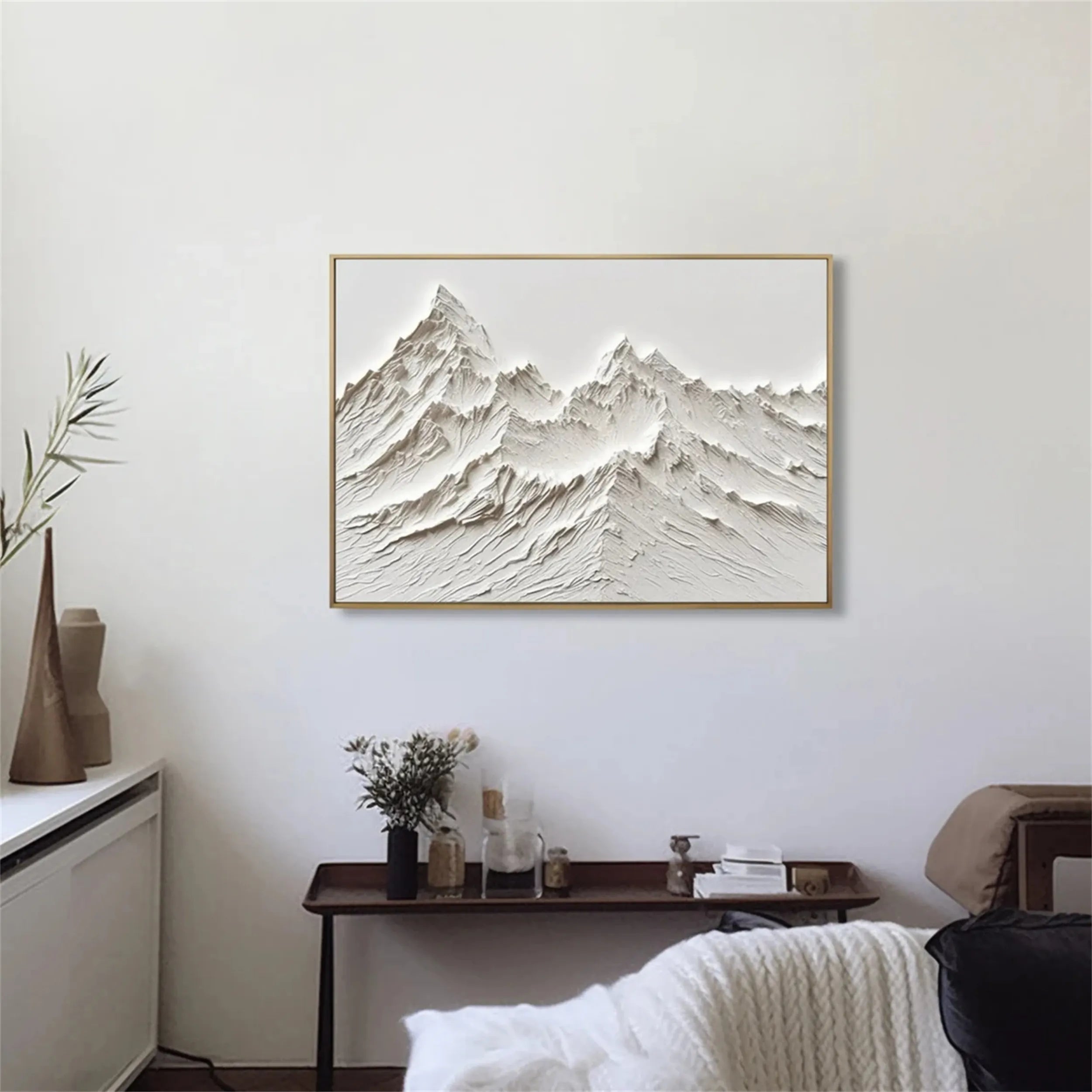 White Textured Minimalist Wall Art