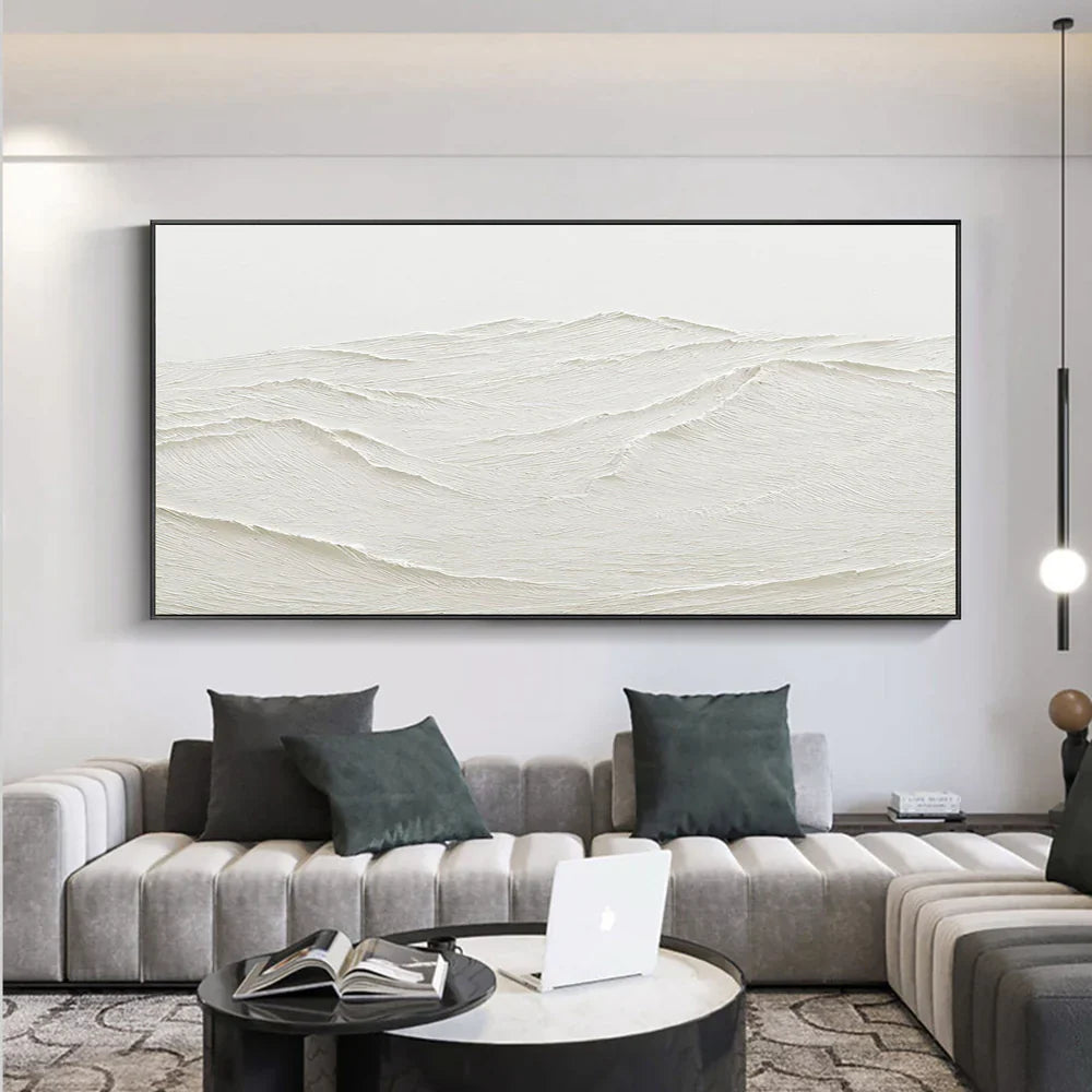 White Textured Minimalist Wall Art