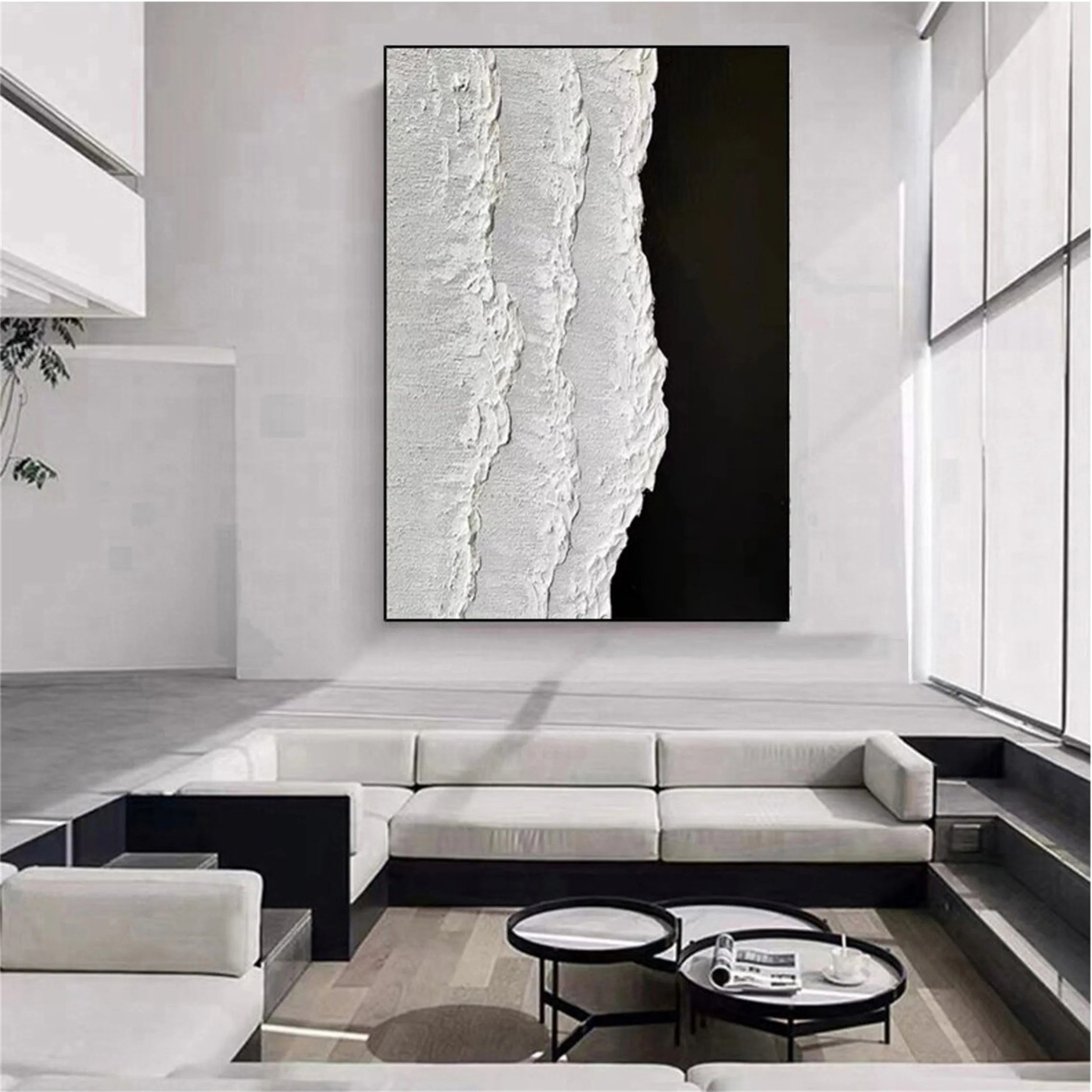 White Textured Minimalist Wall Art