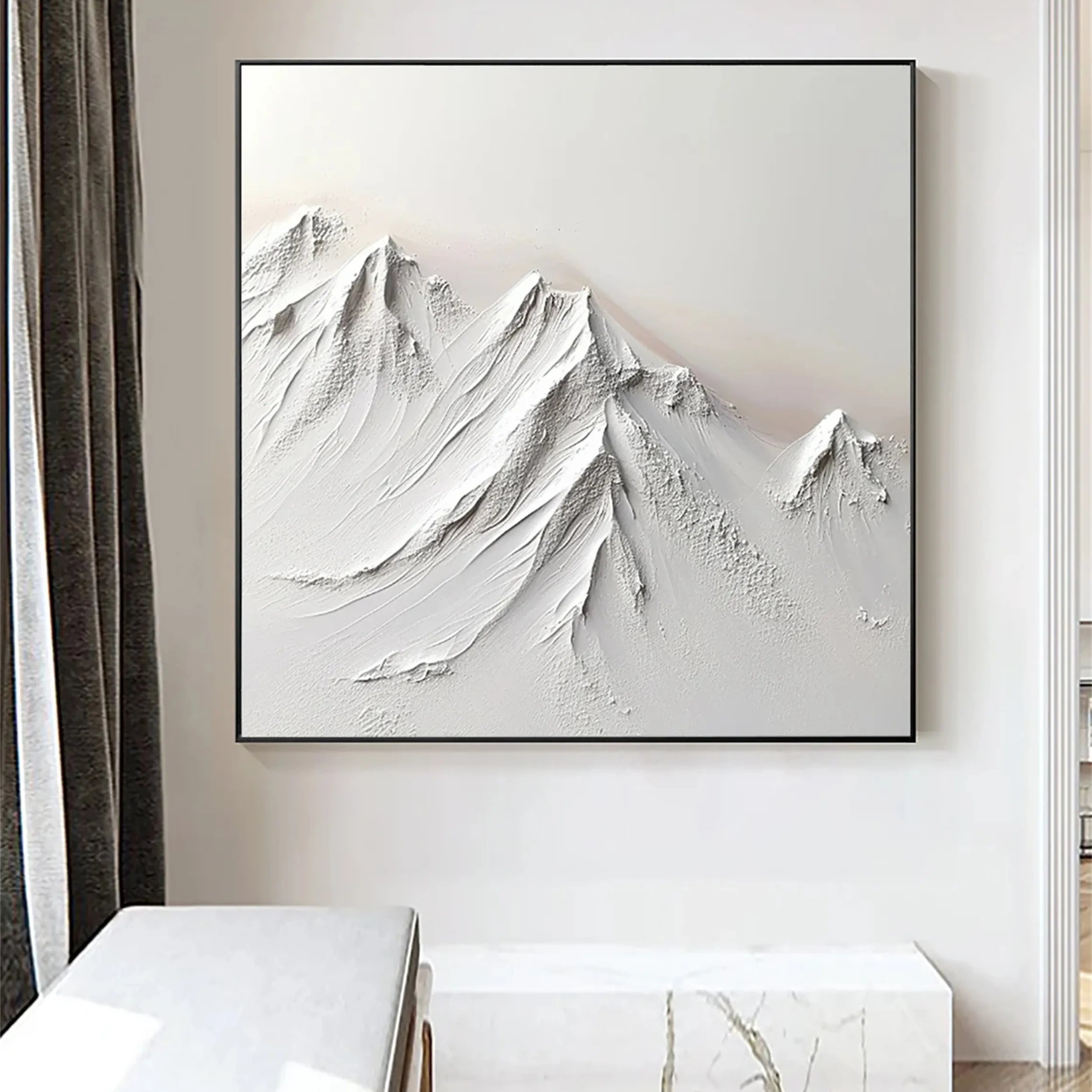 White Textured Minimalist Wall Art