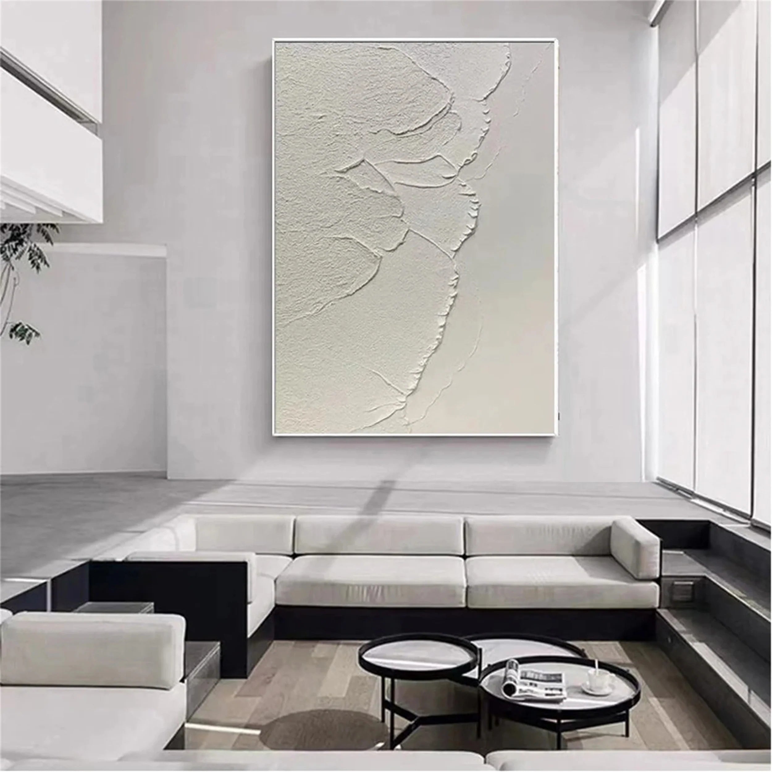 White Textured Minimalist Wall Art