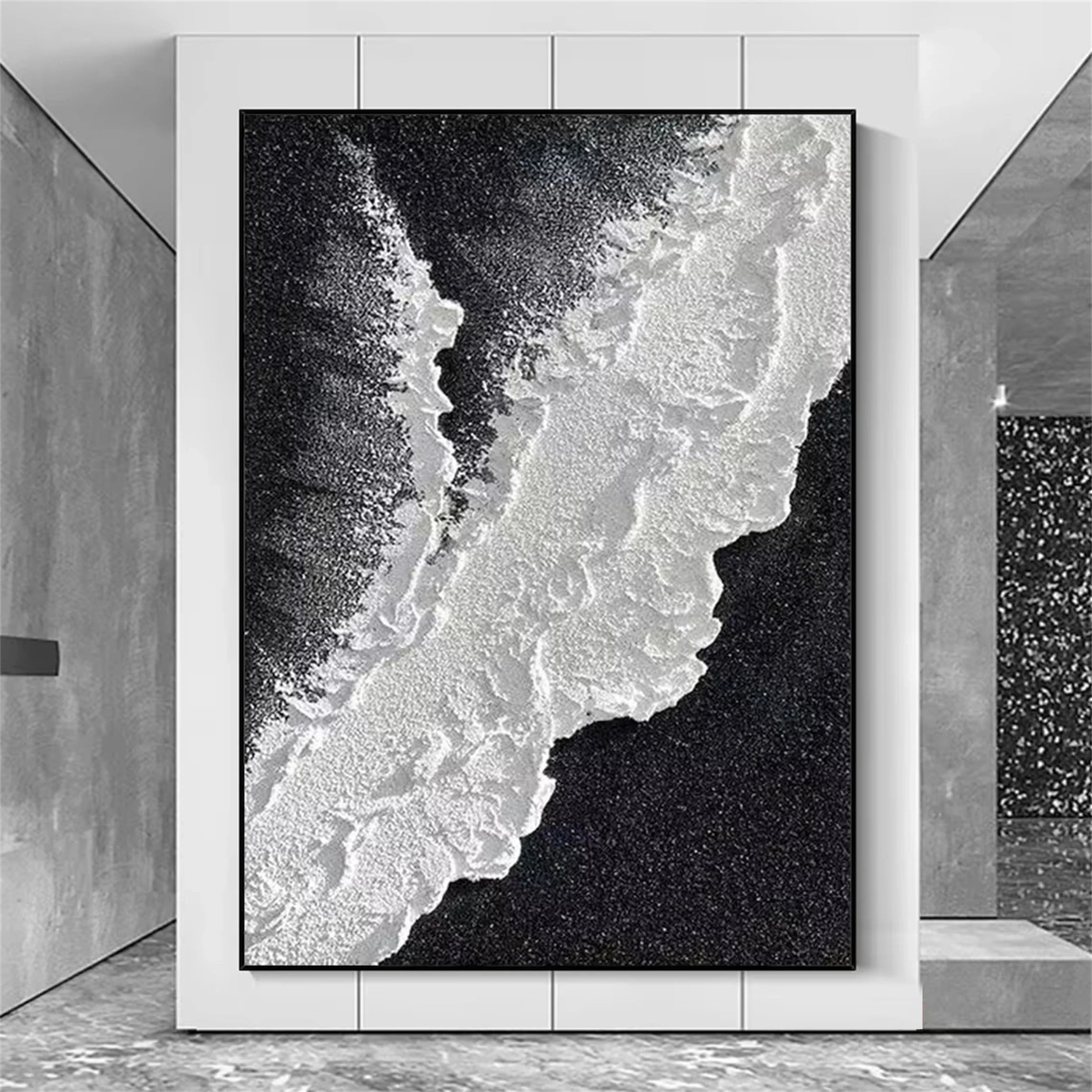 Black Textured Minimalist Wall Art