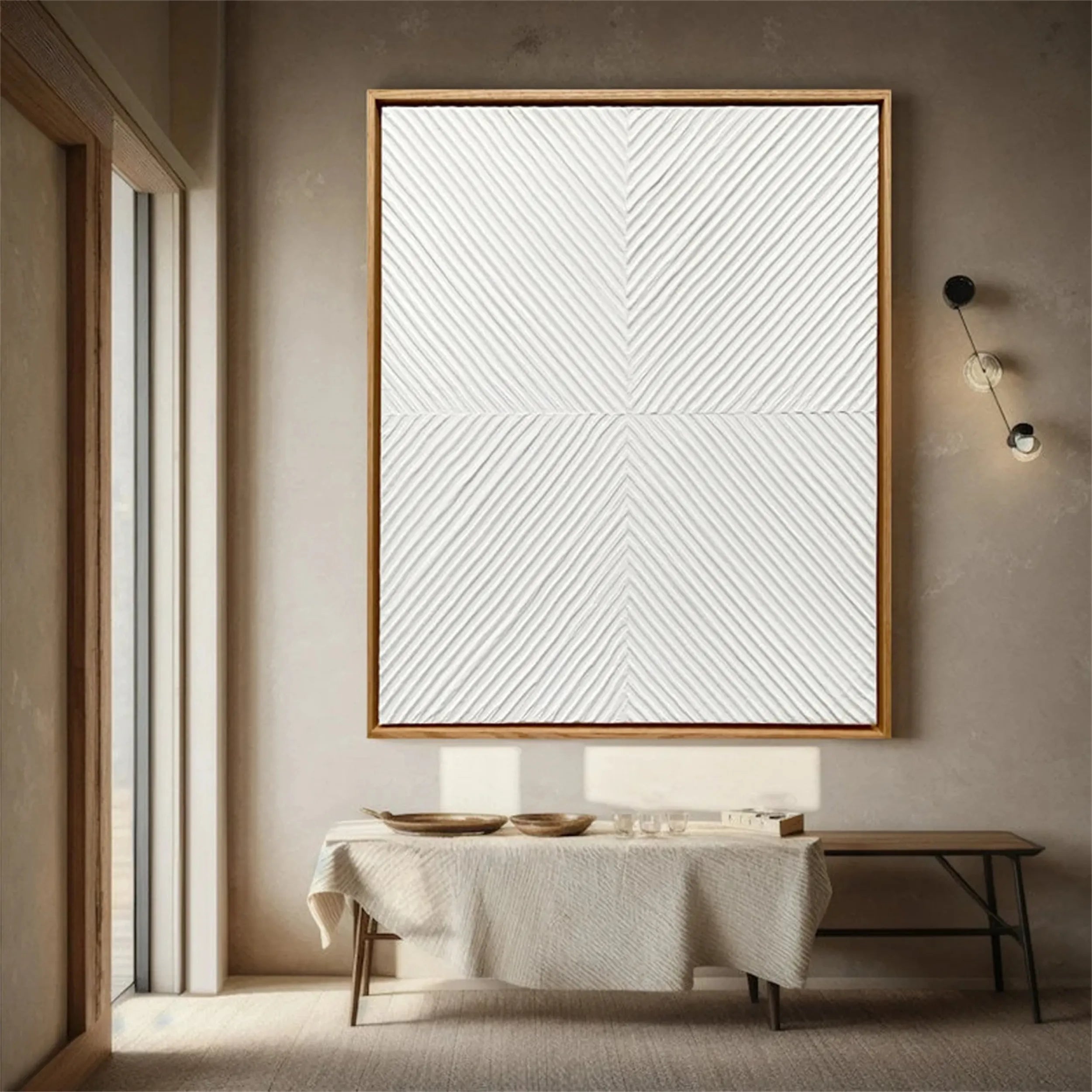 White Textured Minimalist Wall Art