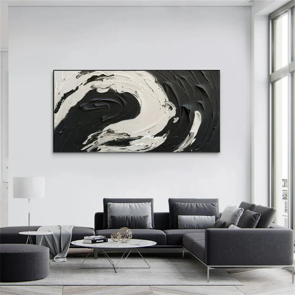 Black Textured Minimalist Wall Art