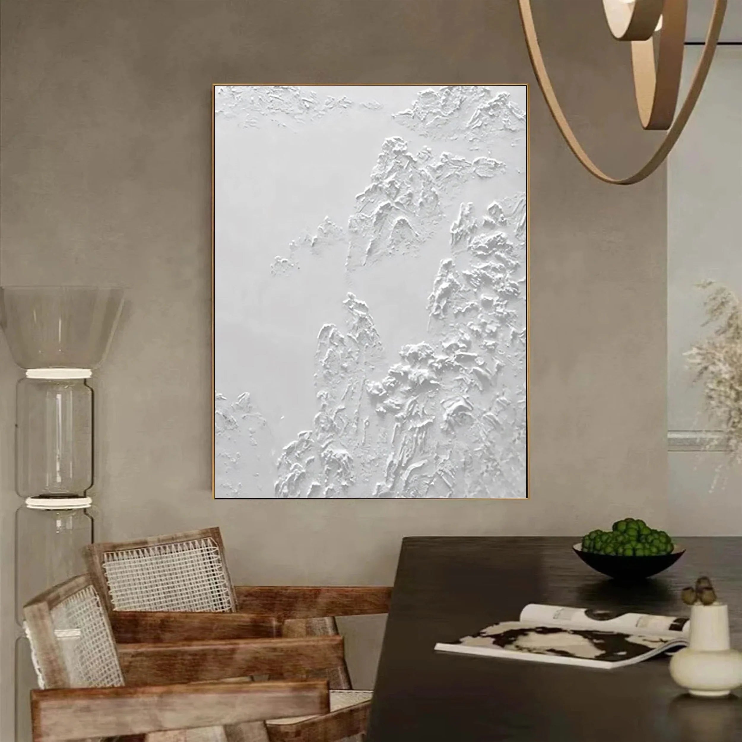 White Textured Minimalist Wall Art