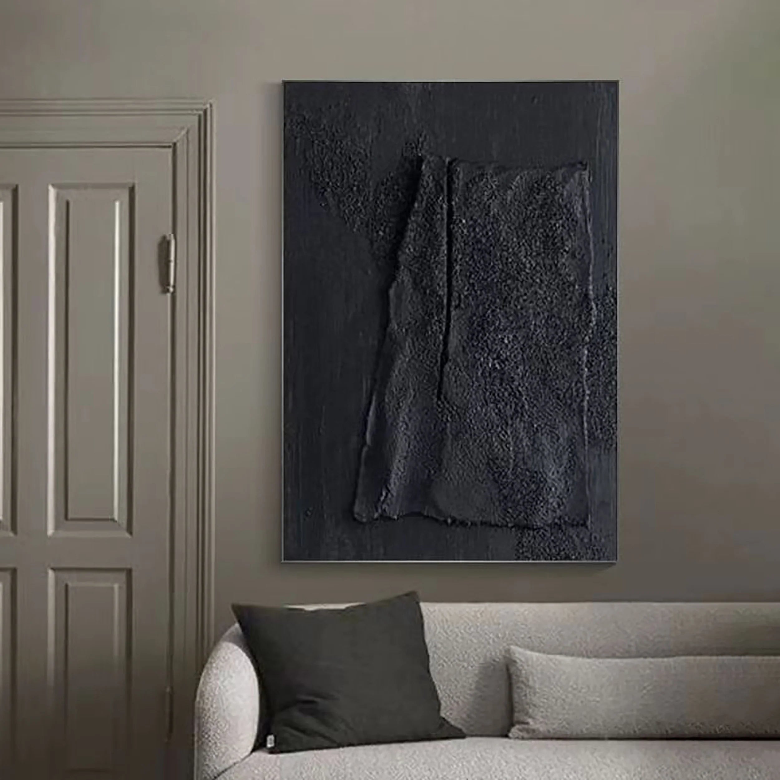 Black Textured Minimalist Wall Art