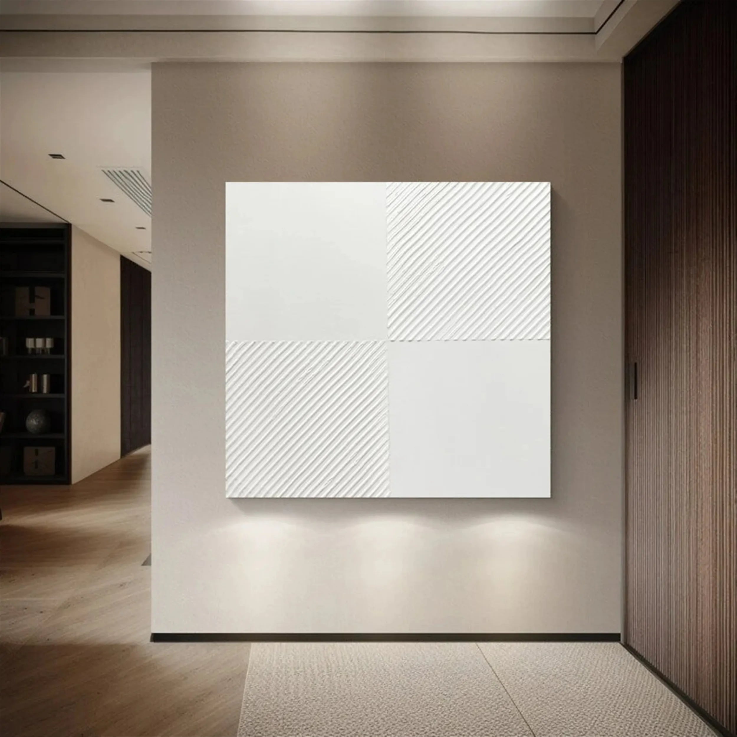 White Textured Minimalist Wall Art