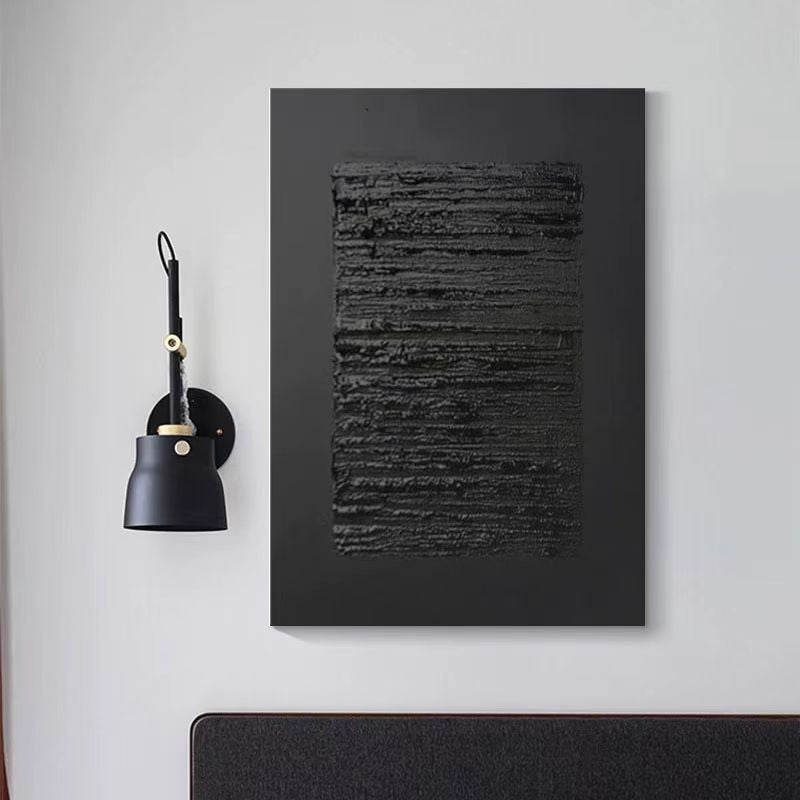 Black Textured Minimalist Wall Art