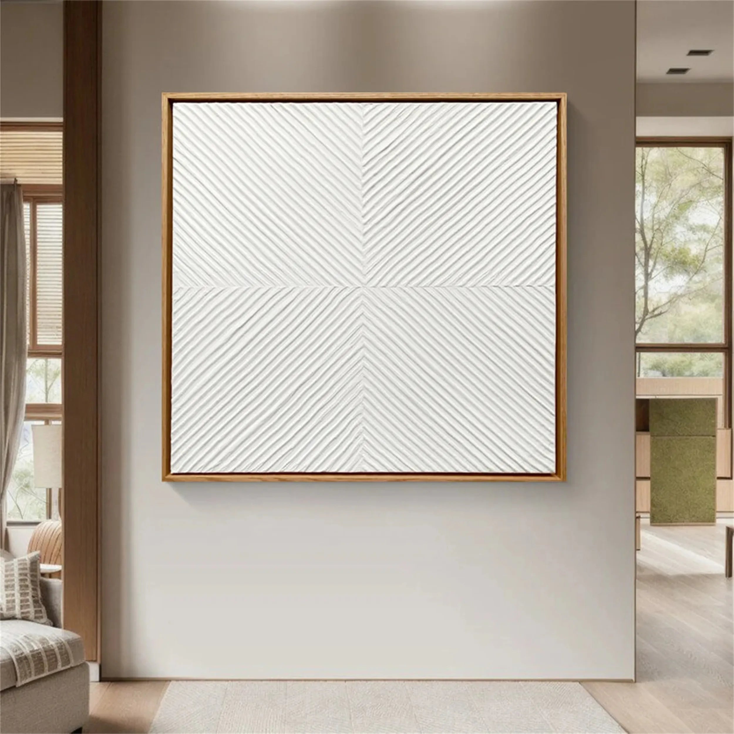 White Textured Minimalist Wall Art