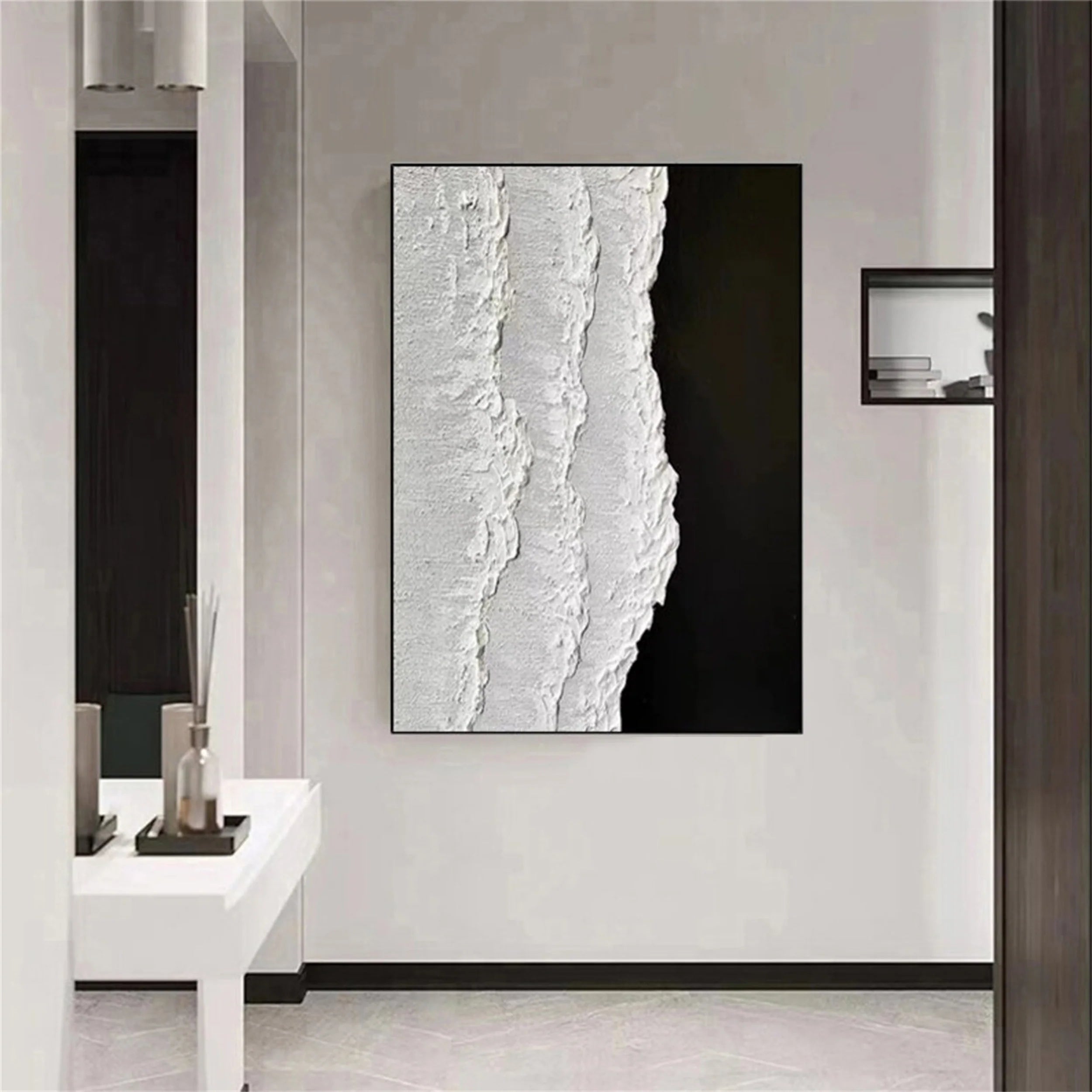 White Textured Minimalist Wall Art