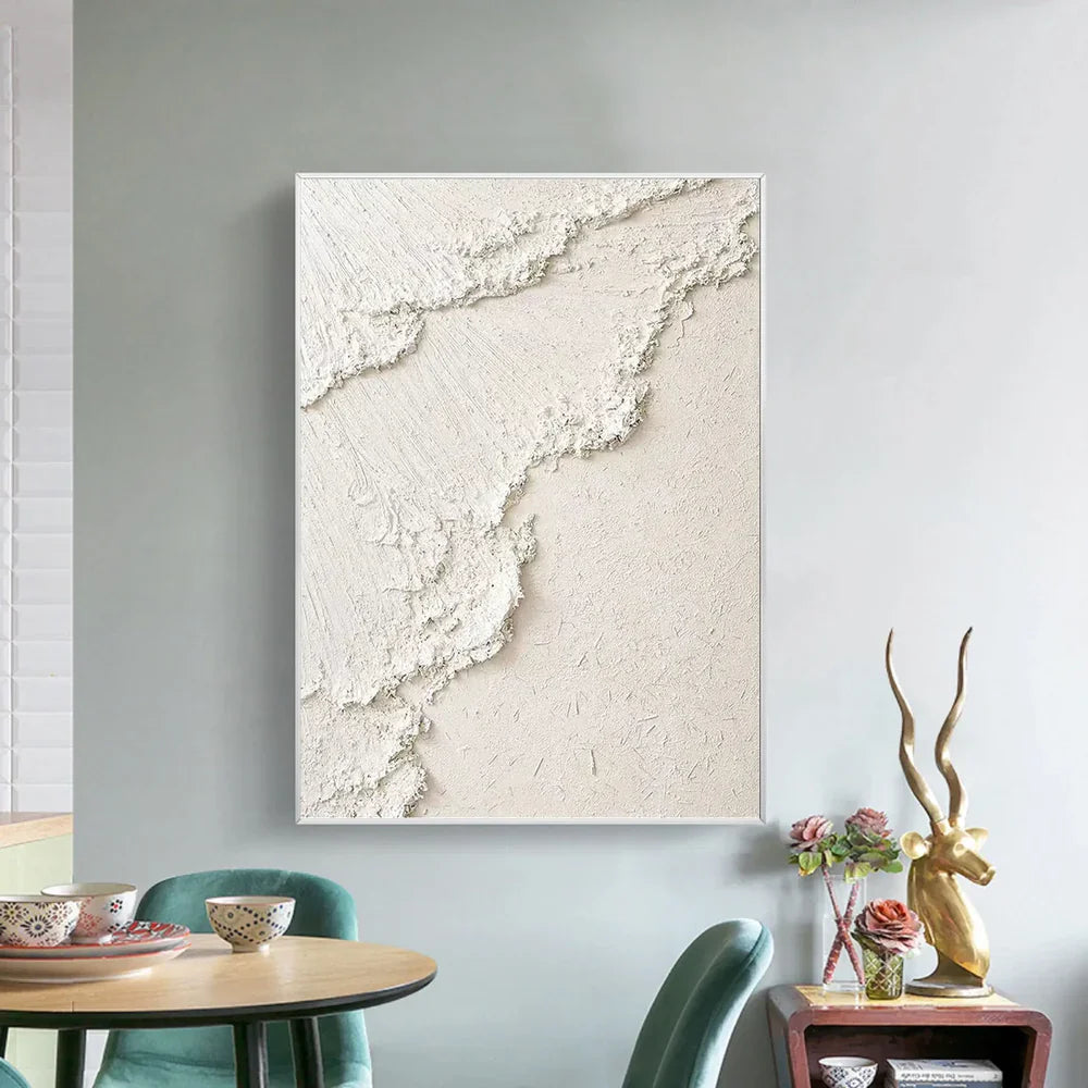 White Textured Minimalist Wall Art