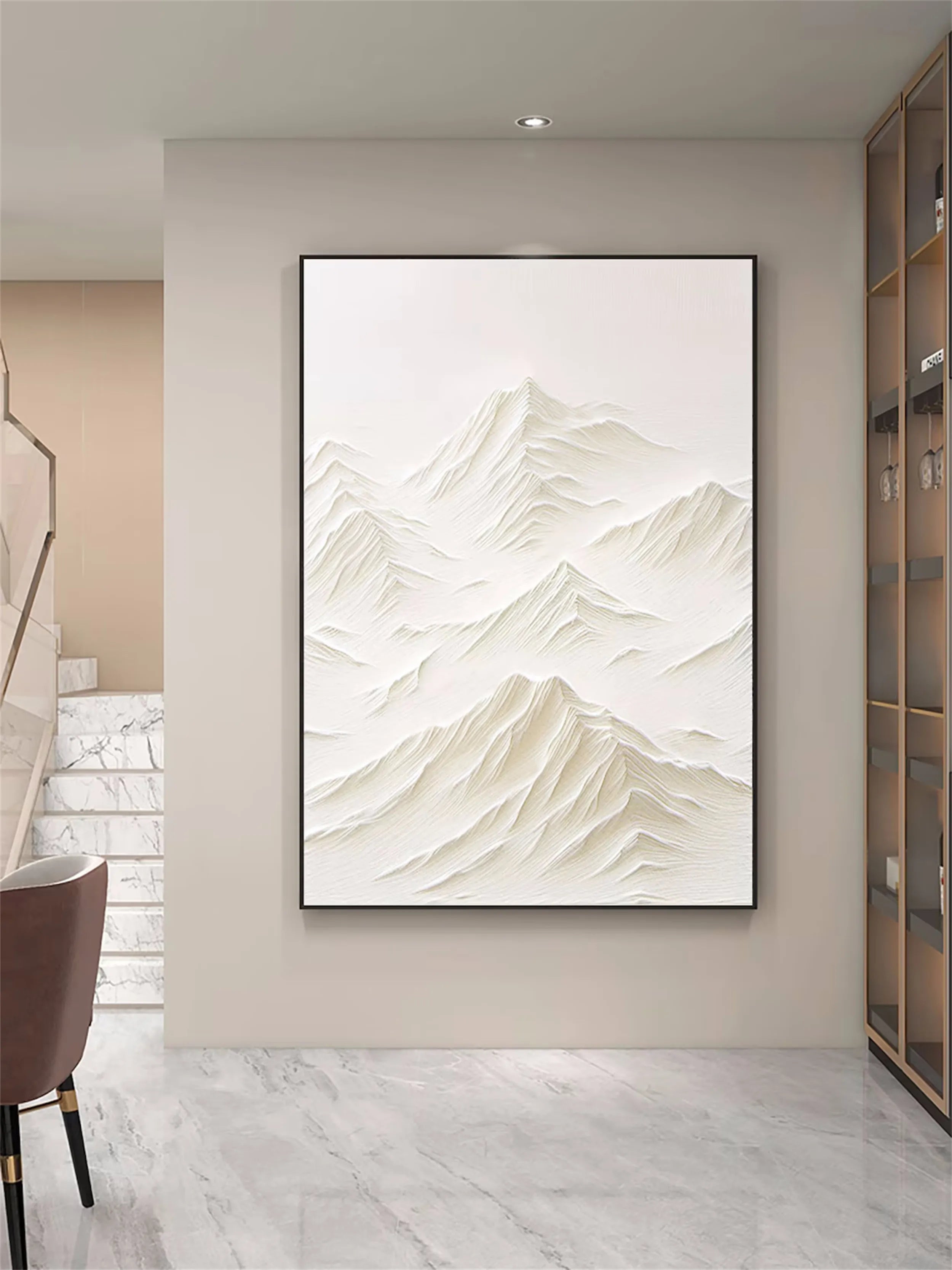 White Textured Minimalist Wall Art