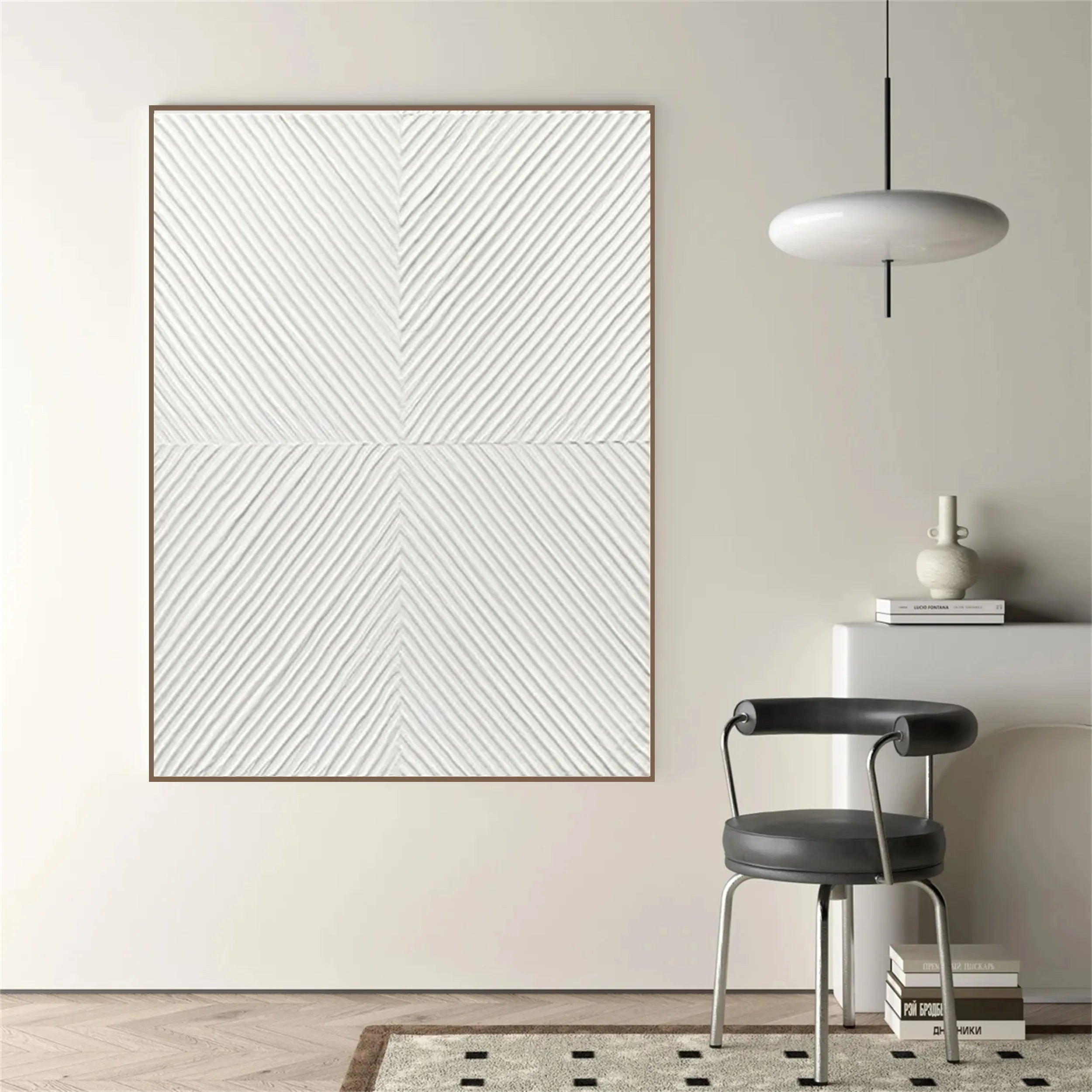 White Textured Minimalist Wall Art