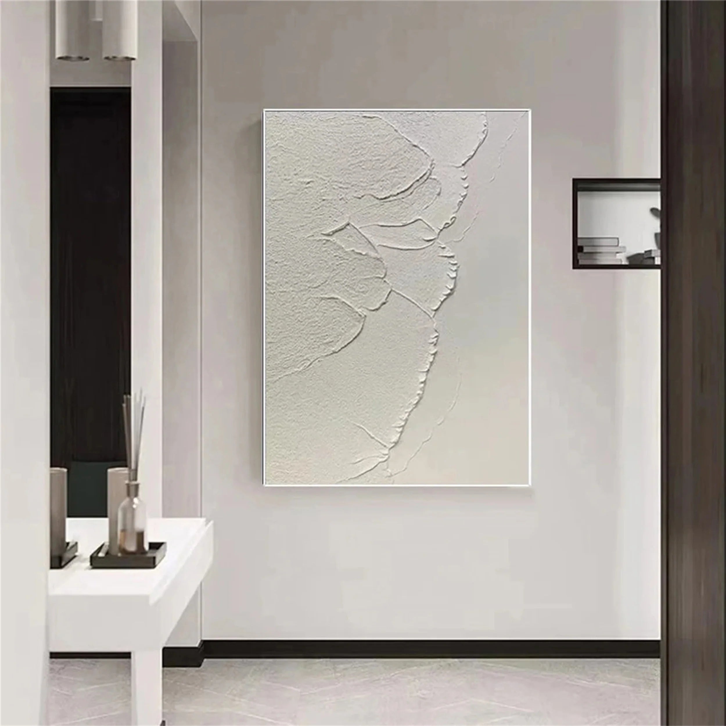 White Textured Minimalist Wall Art