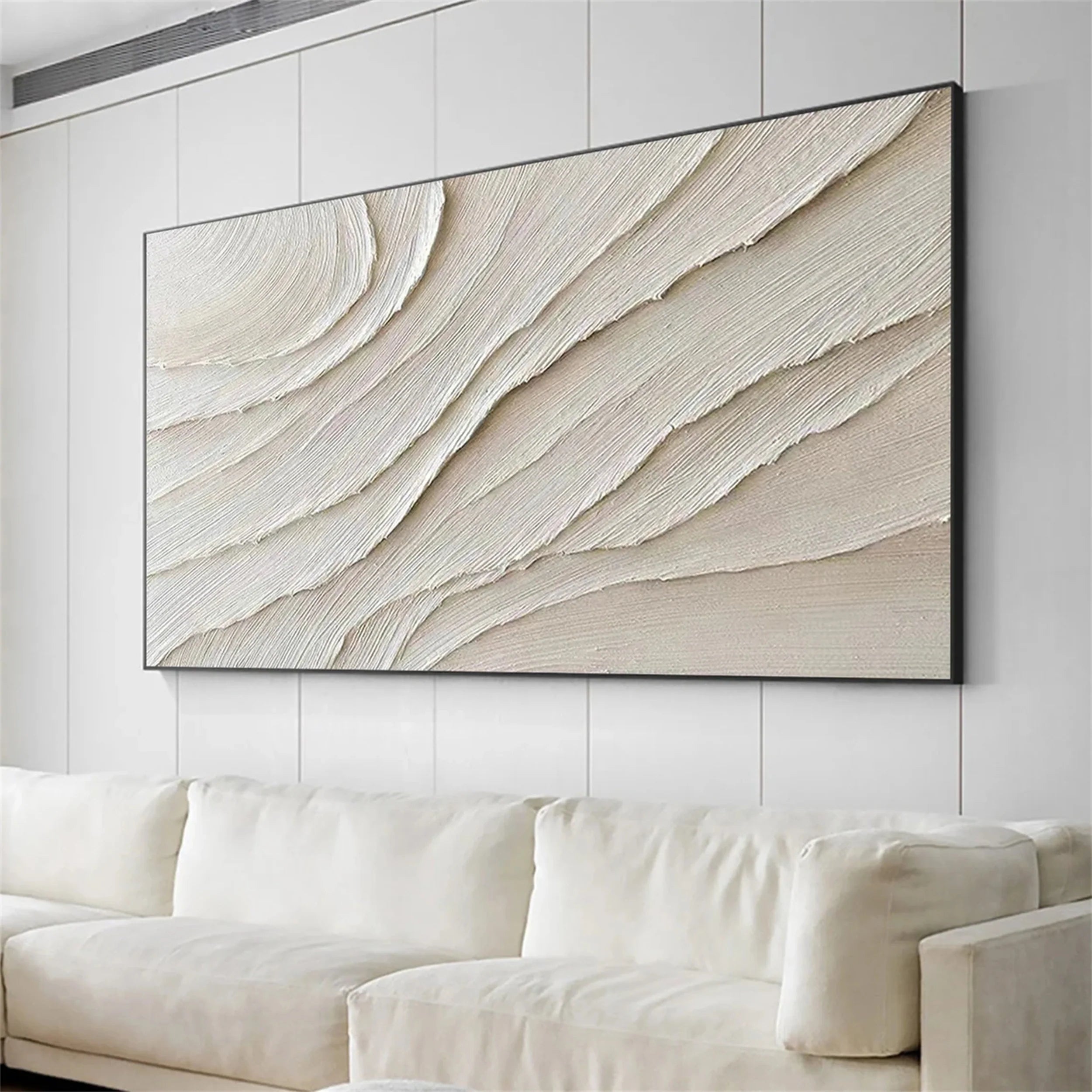 White Textured Minimalist Wall Art