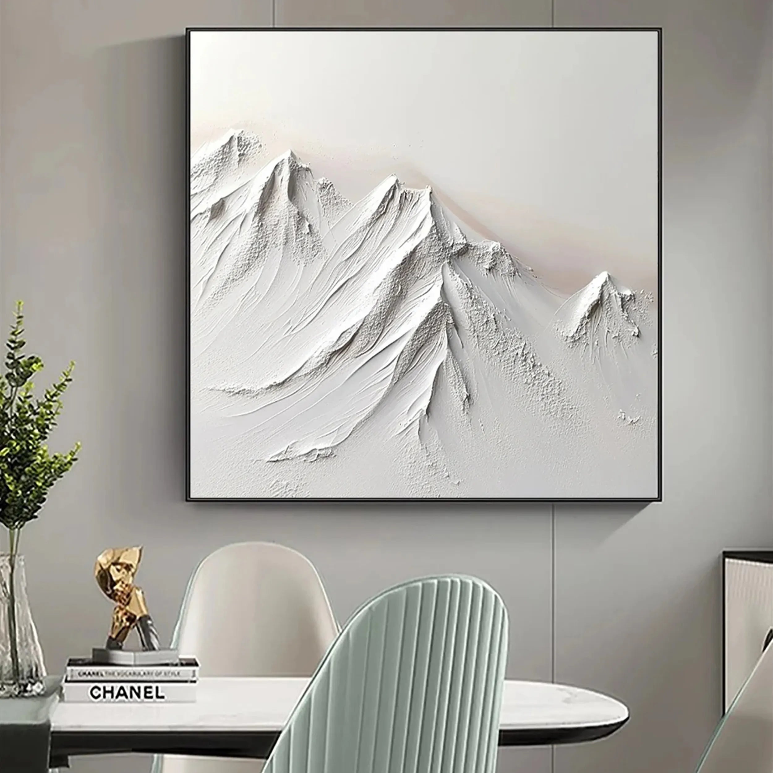 White Textured Minimalist Wall Art