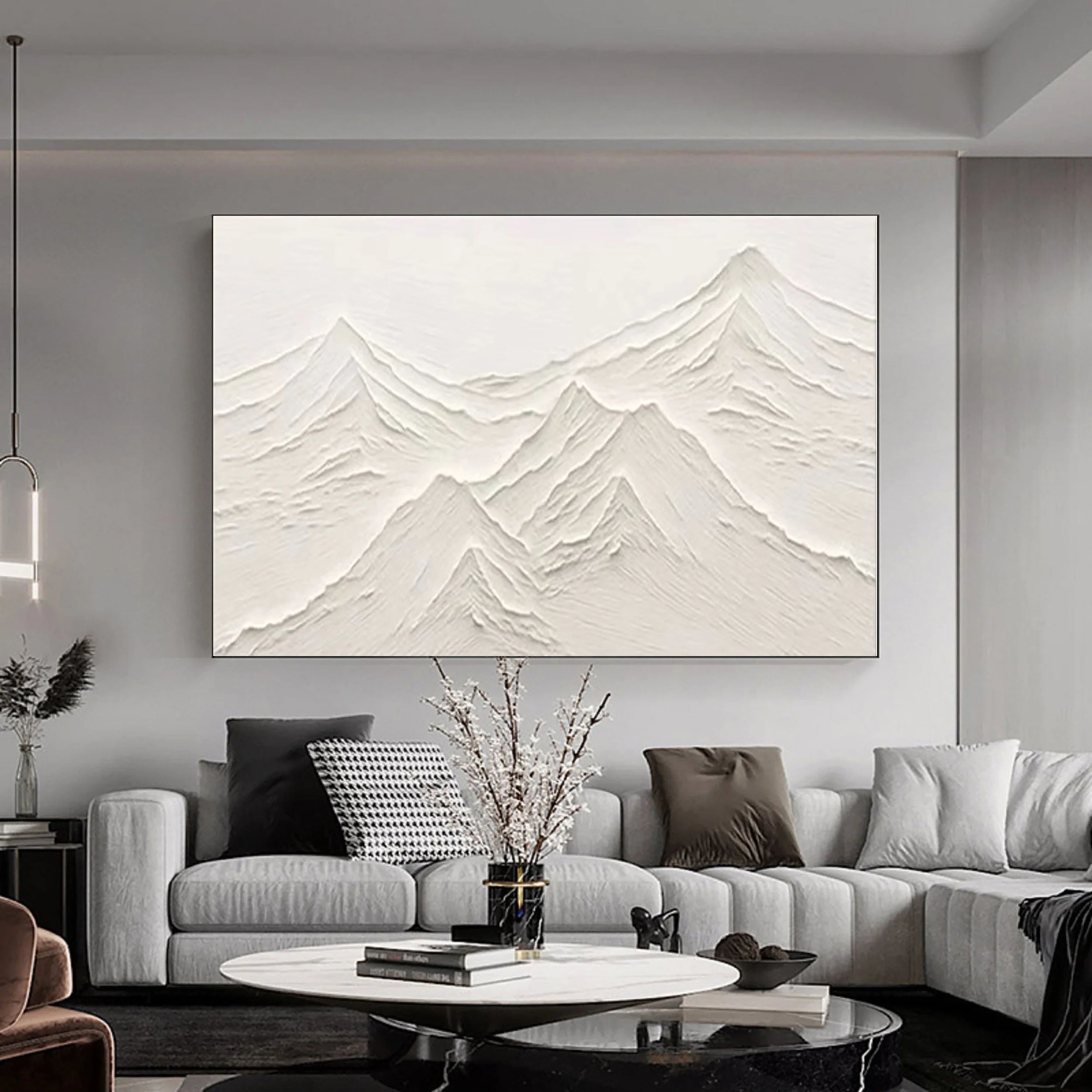 White Textured Minimalist Wall Art