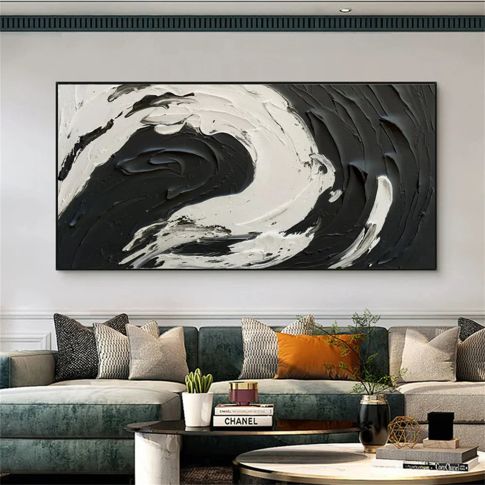 Black Textured Minimalist Wall Art