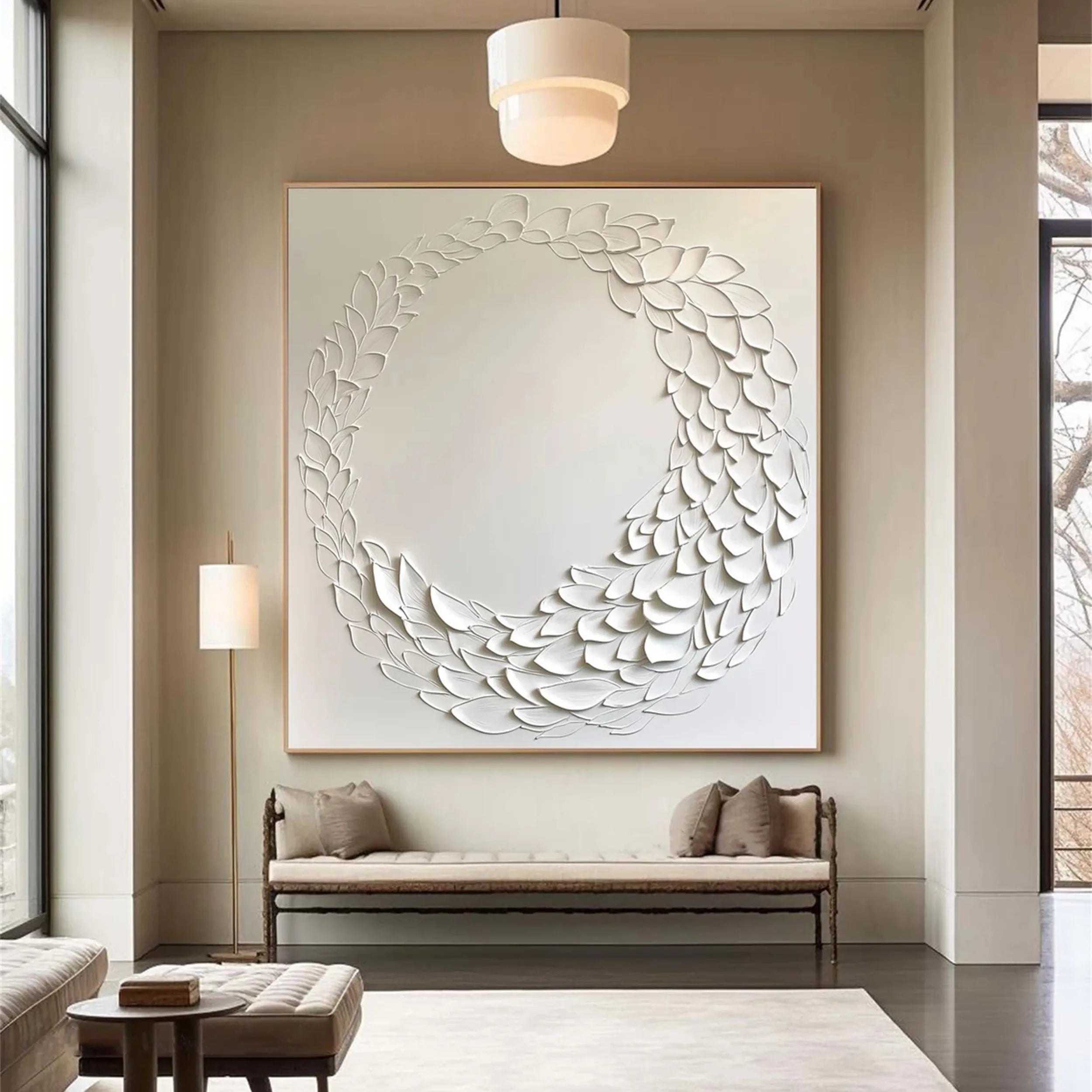 White Textured Minimalist Wall Art