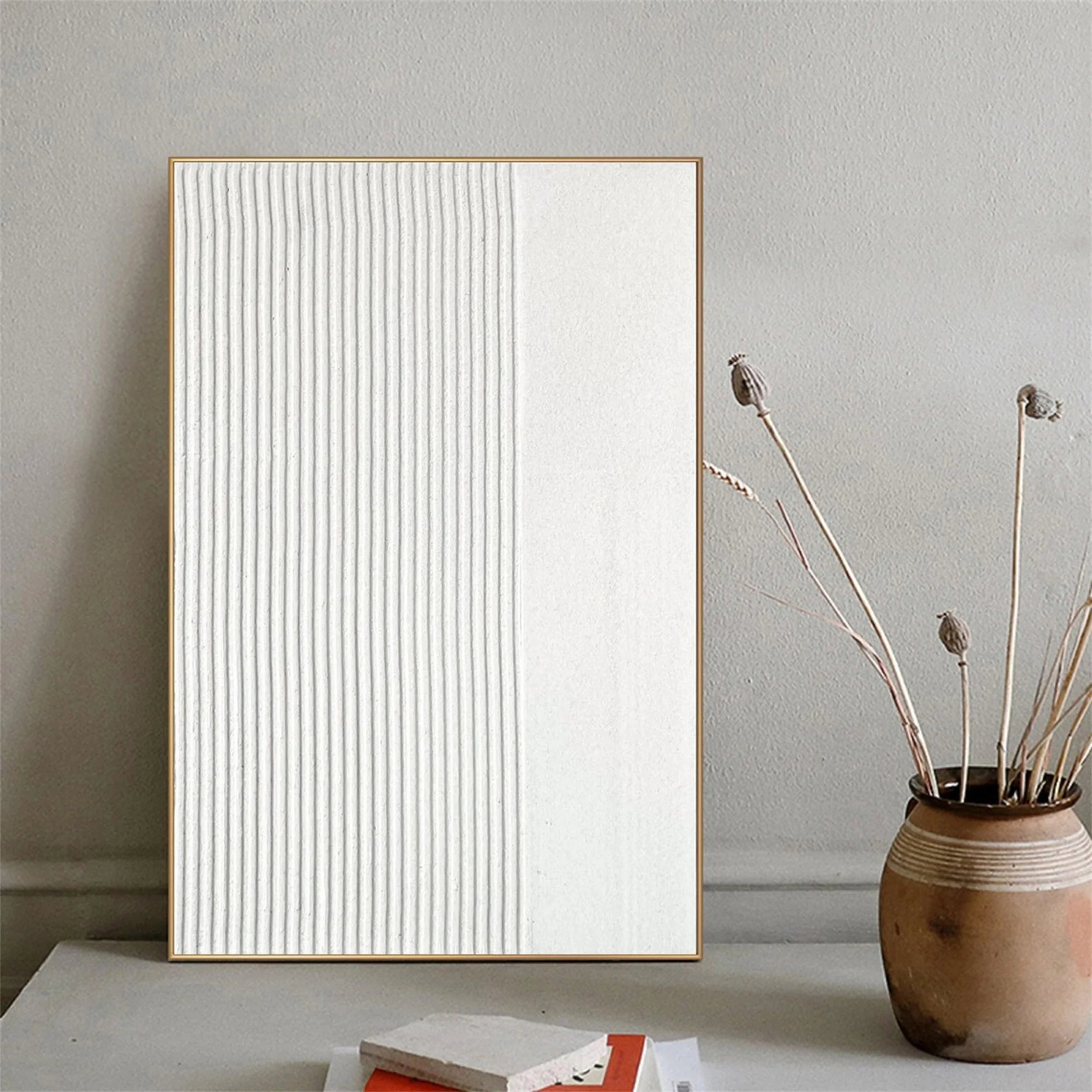 White Textured Minimalist Wall Art