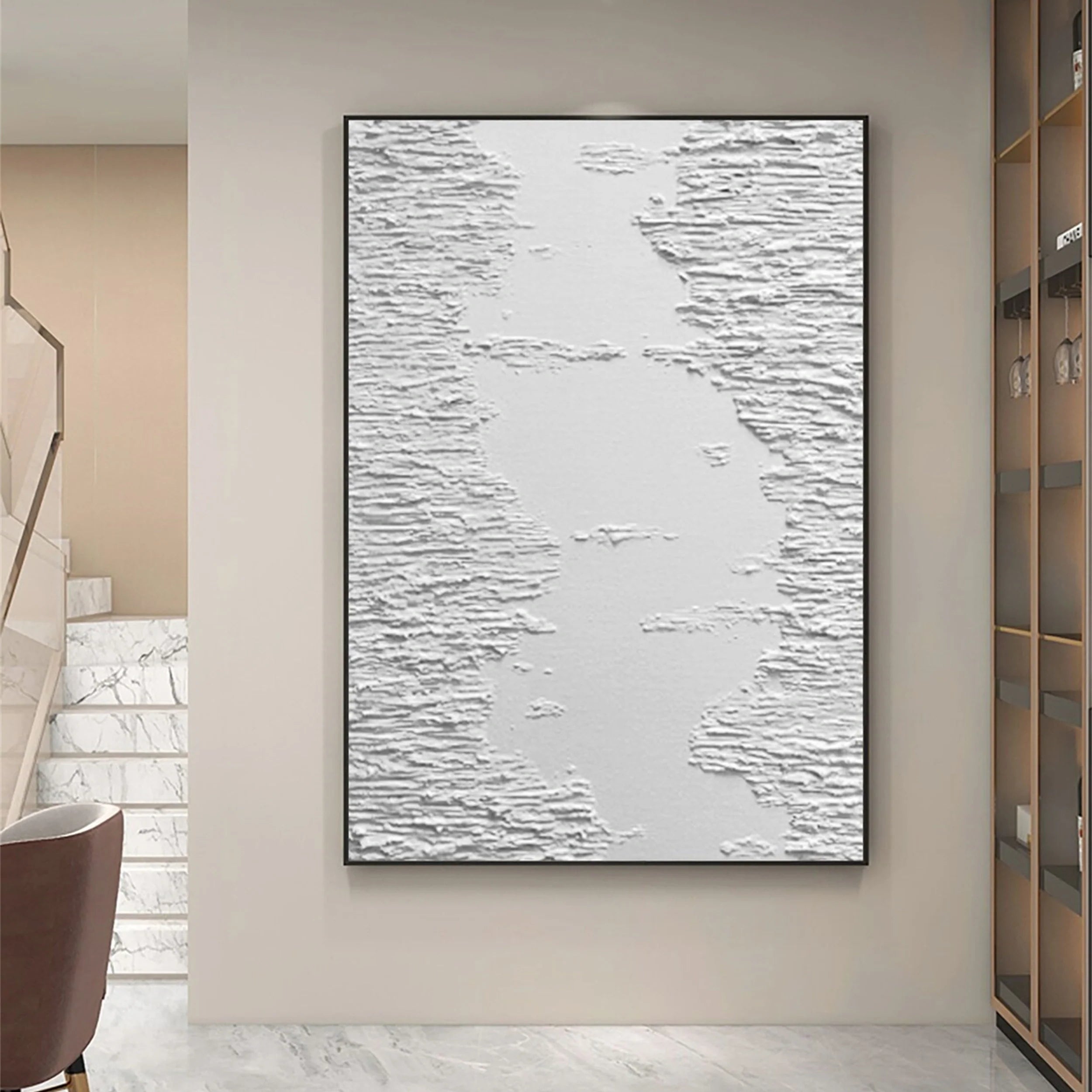 White Textured Minimalist Wall Art