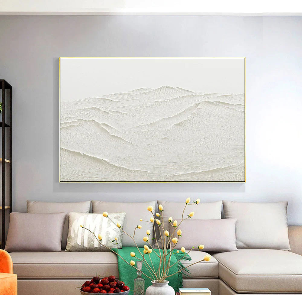 White Textured Minimalist Wall Art