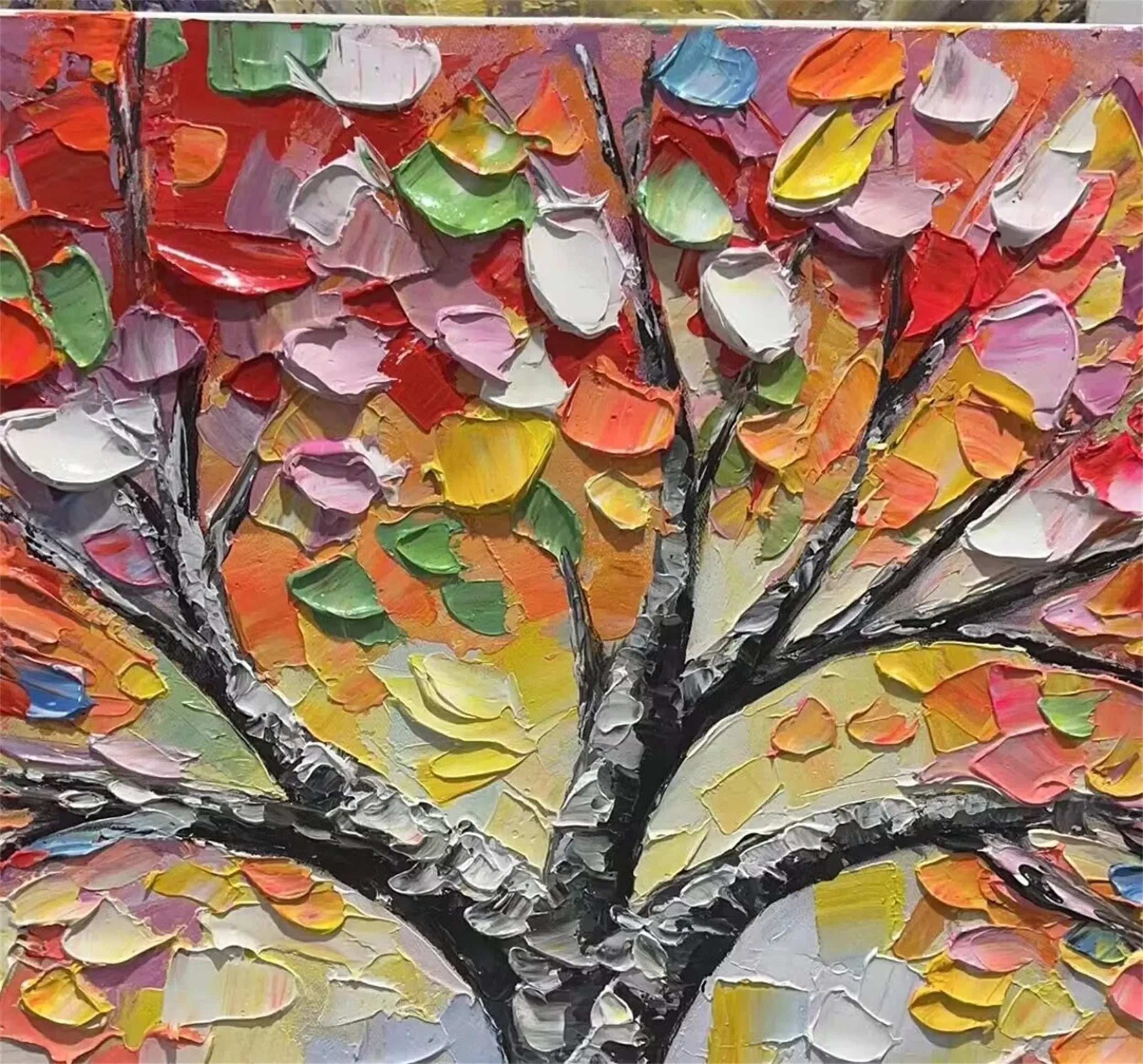 Colorful Tree And Flower Painting