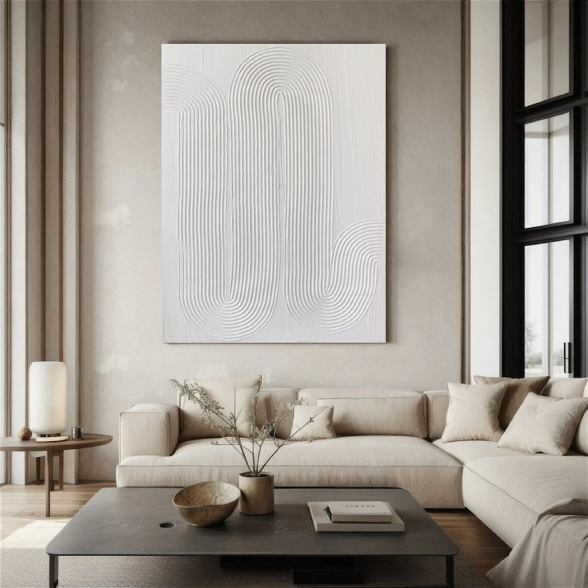 White Textured Minimalist Wall Art