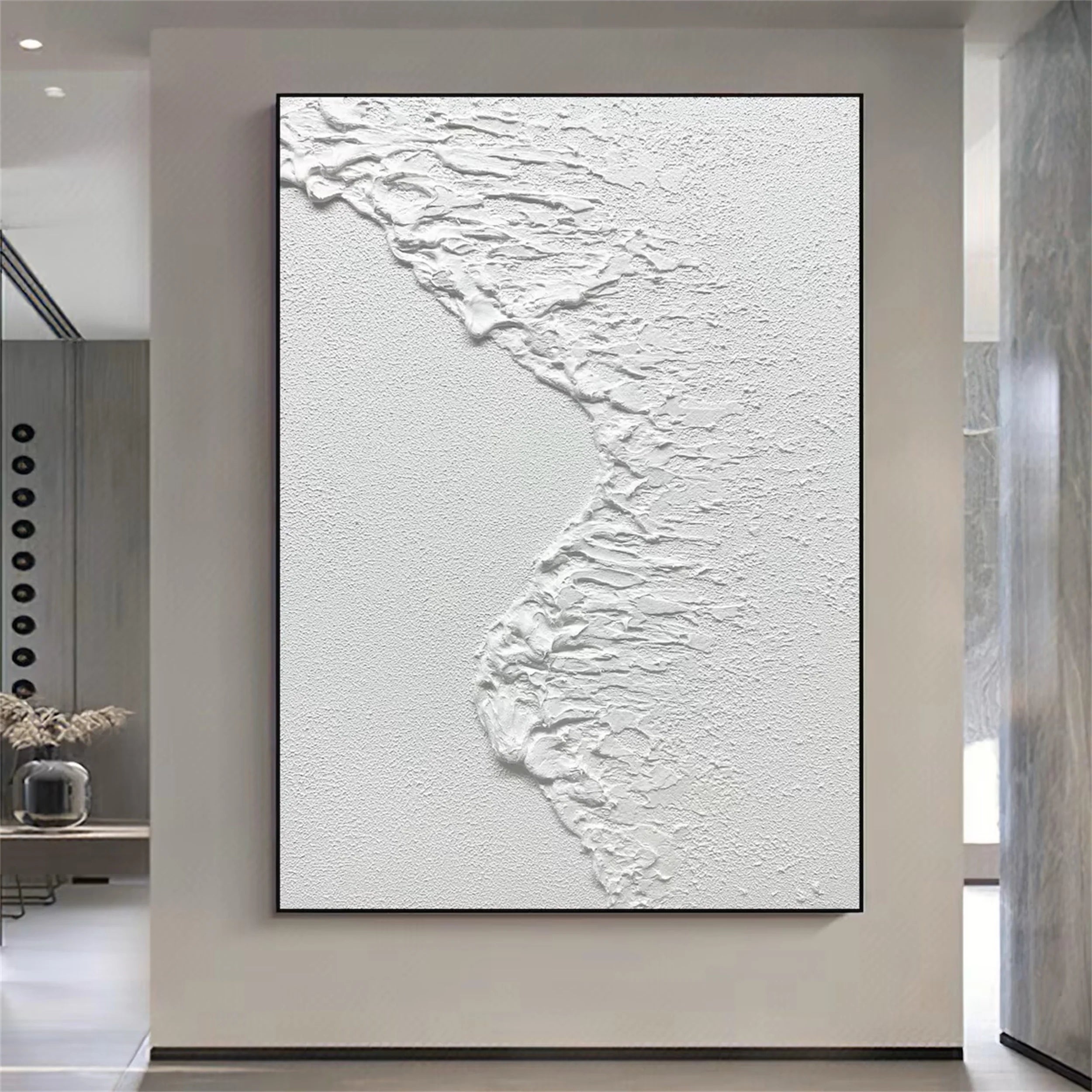 White Textured Minimalist Wall Art