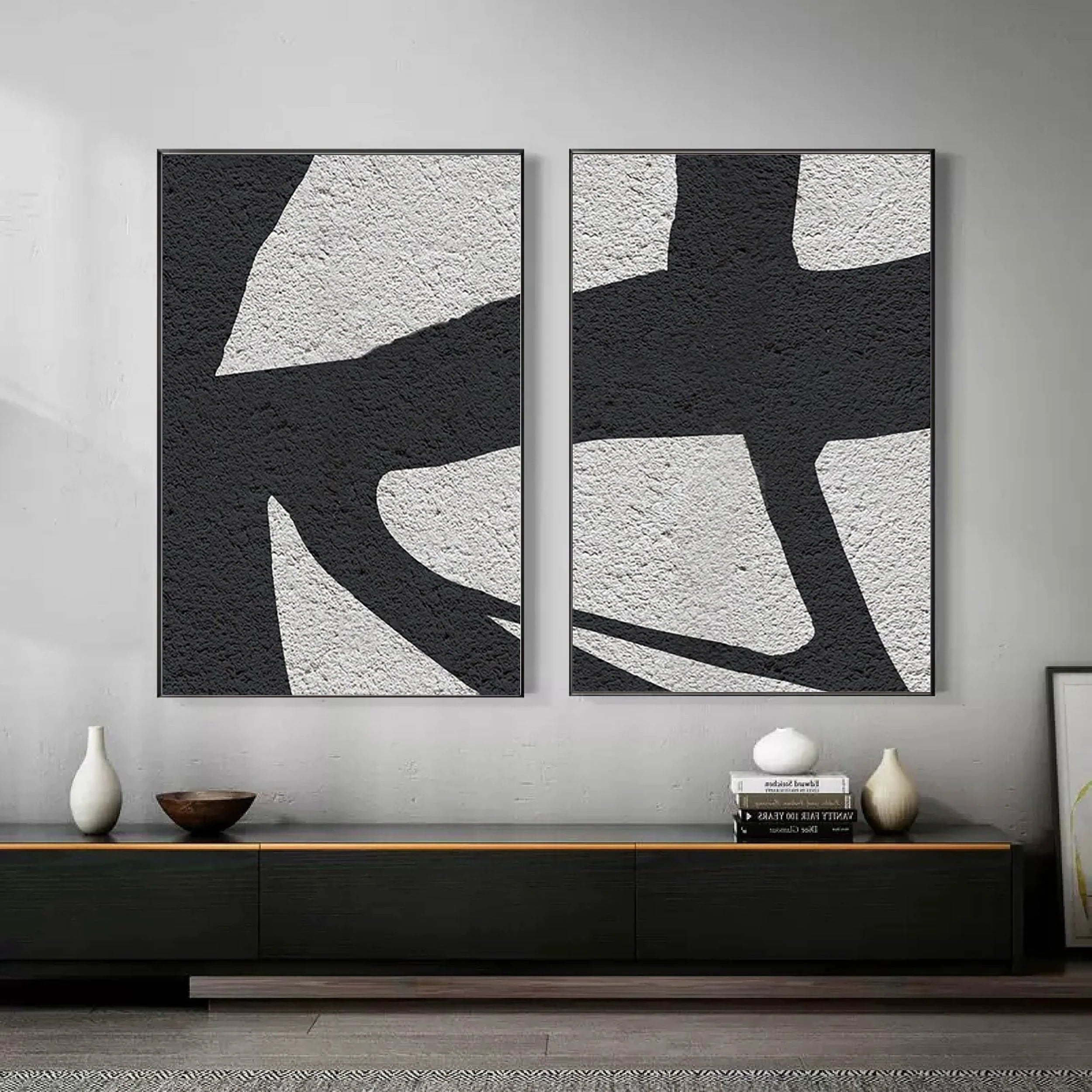 Wabi Sabi Abstract Wall Art Set of 2