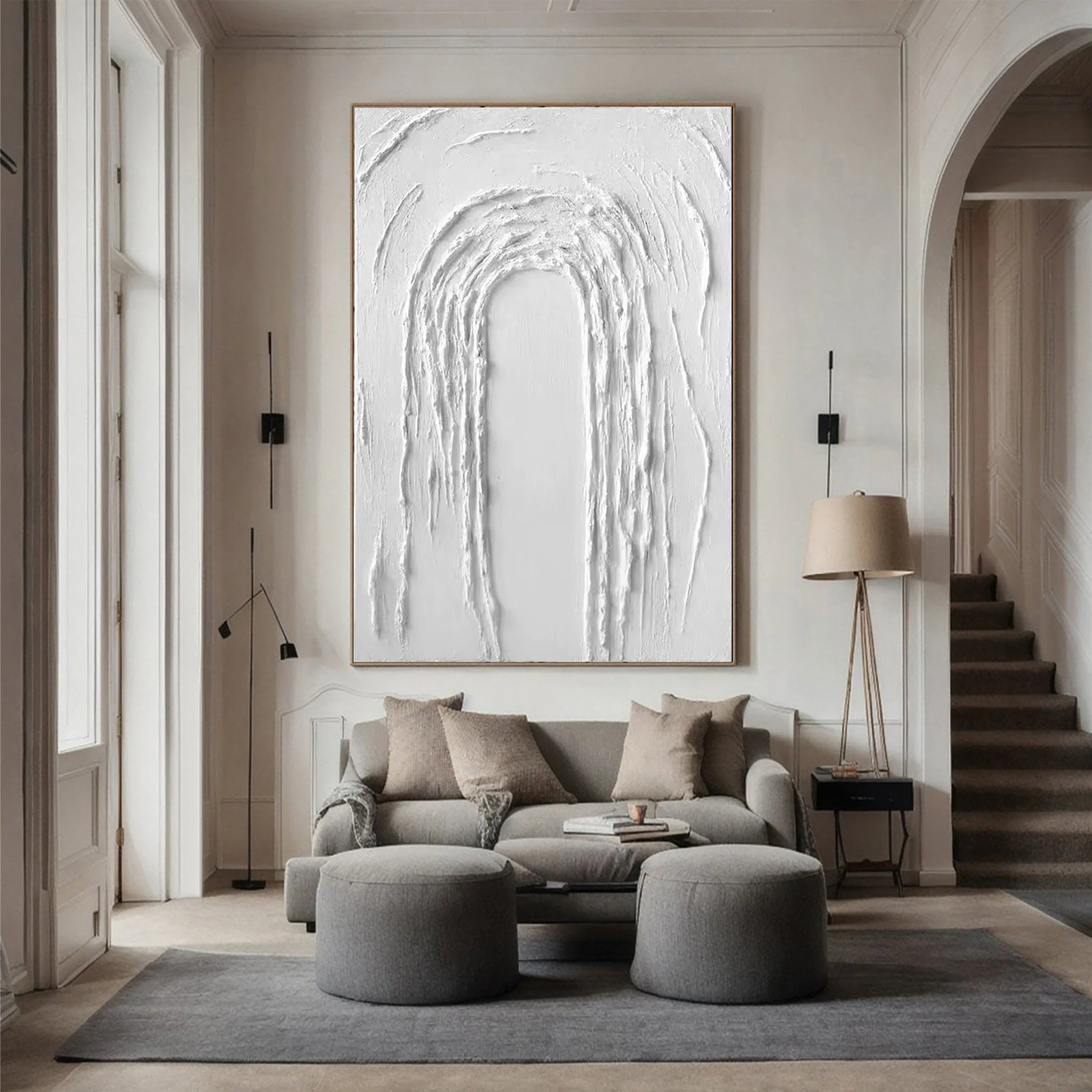 White Textured Minimalist Wall Art