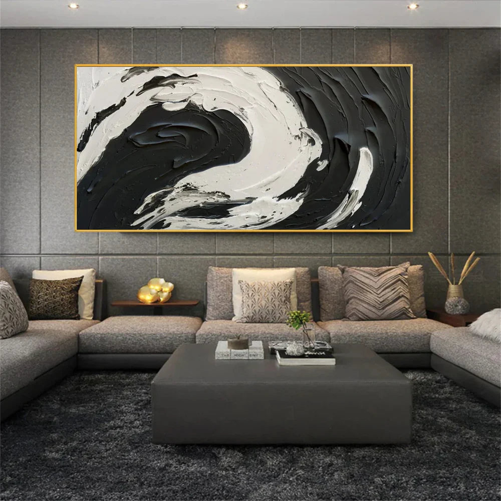 Black Textured Minimalist Wall Art