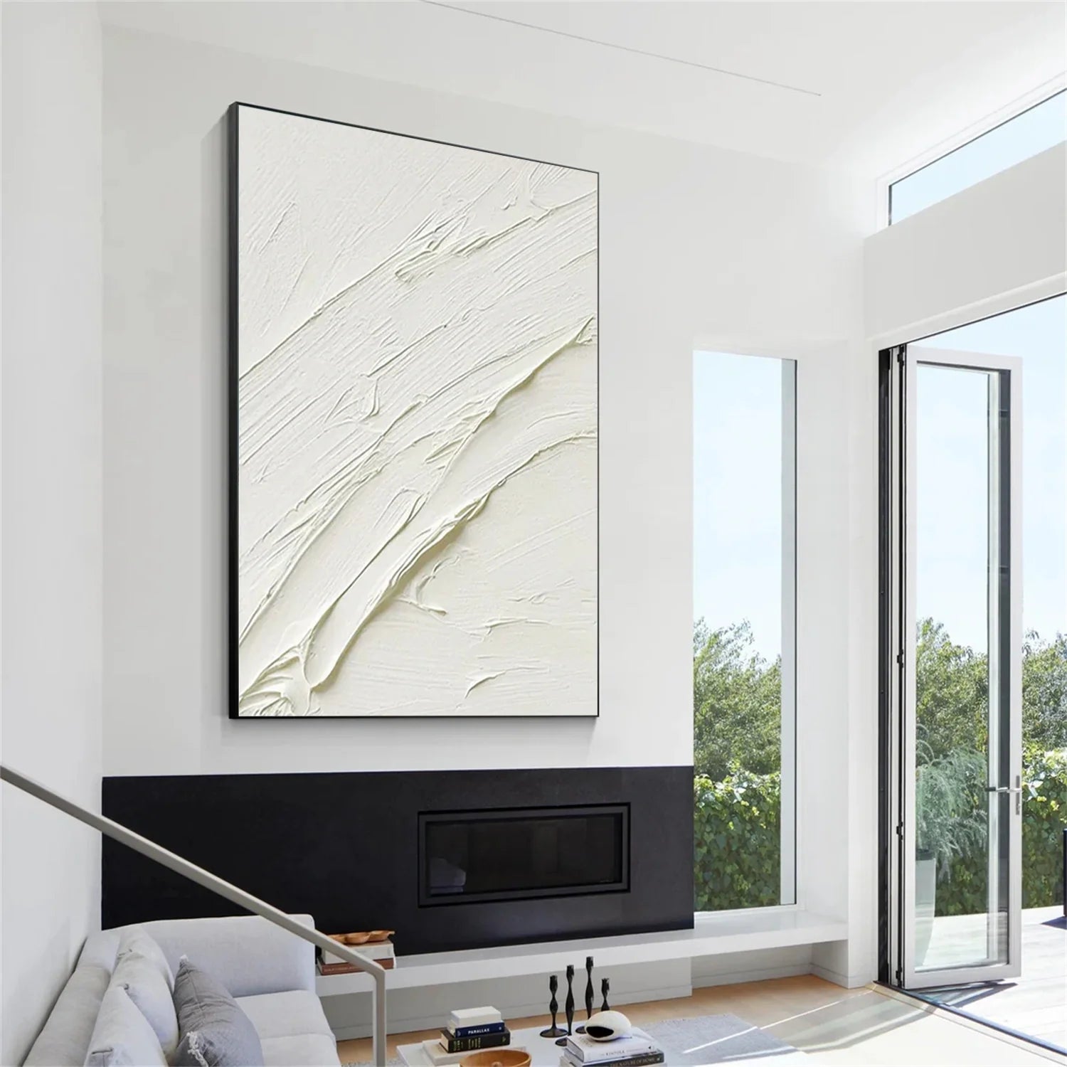 White Textured Minimalist Wall Art