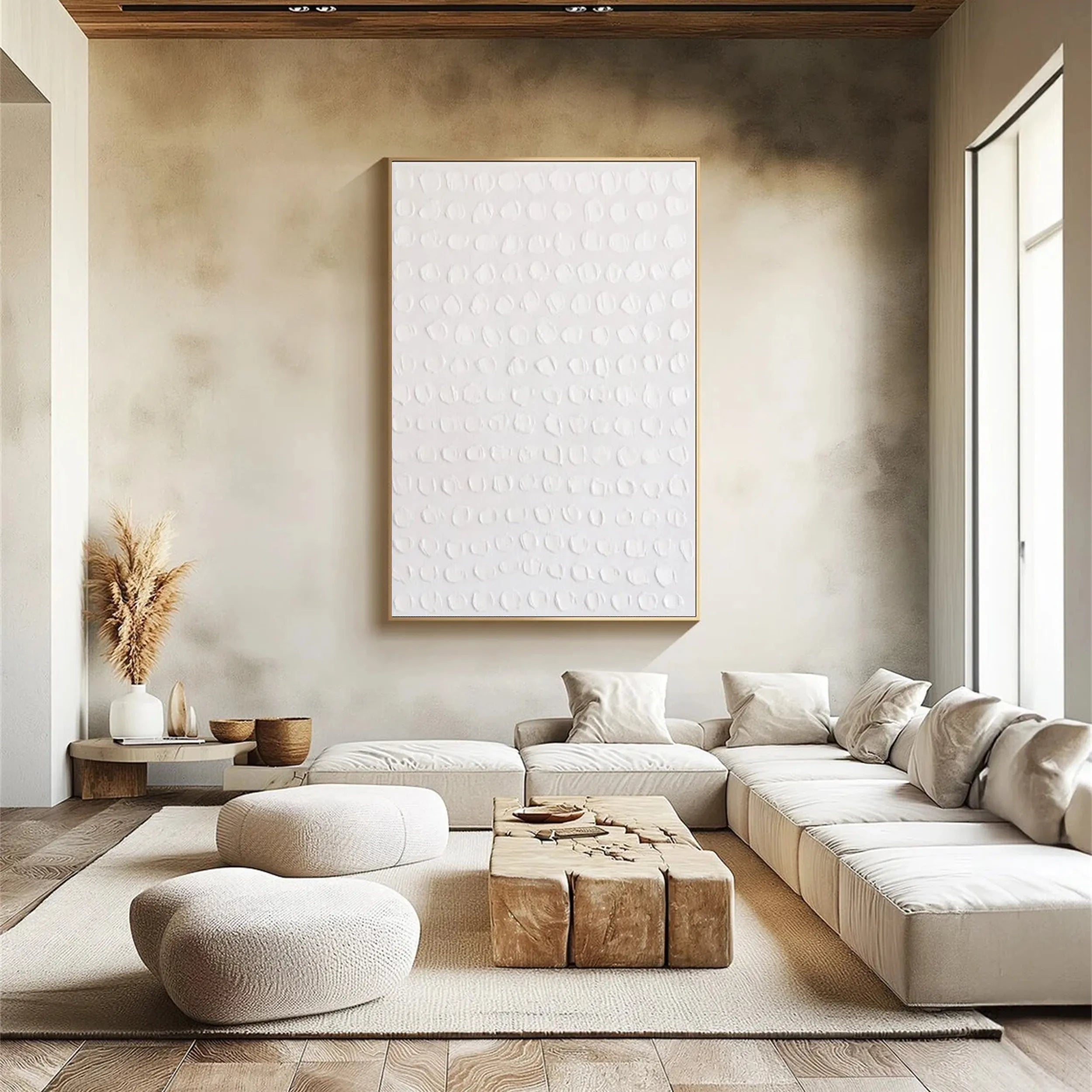 White Textured Minimalist Wall Art