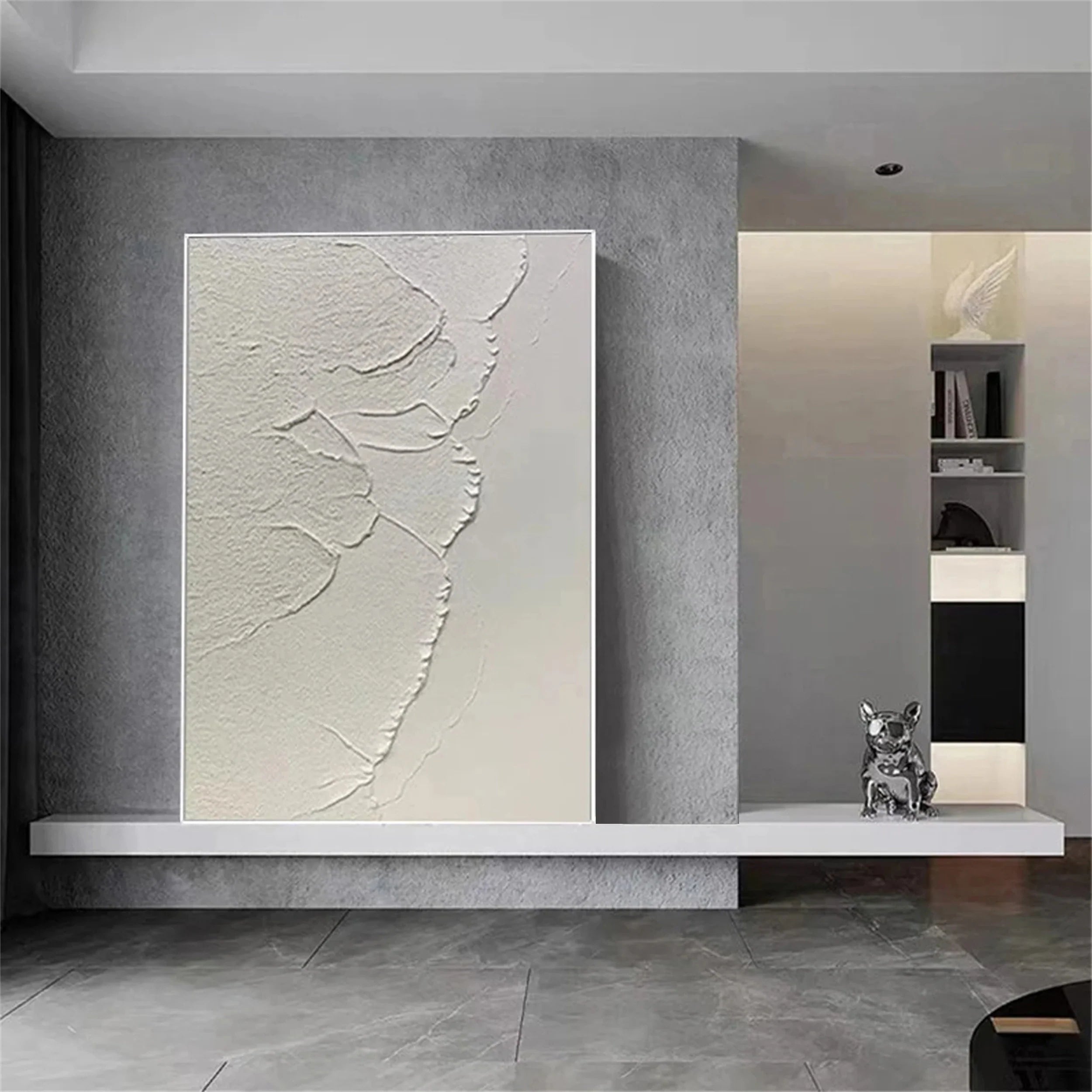 White Textured Minimalist Wall Art