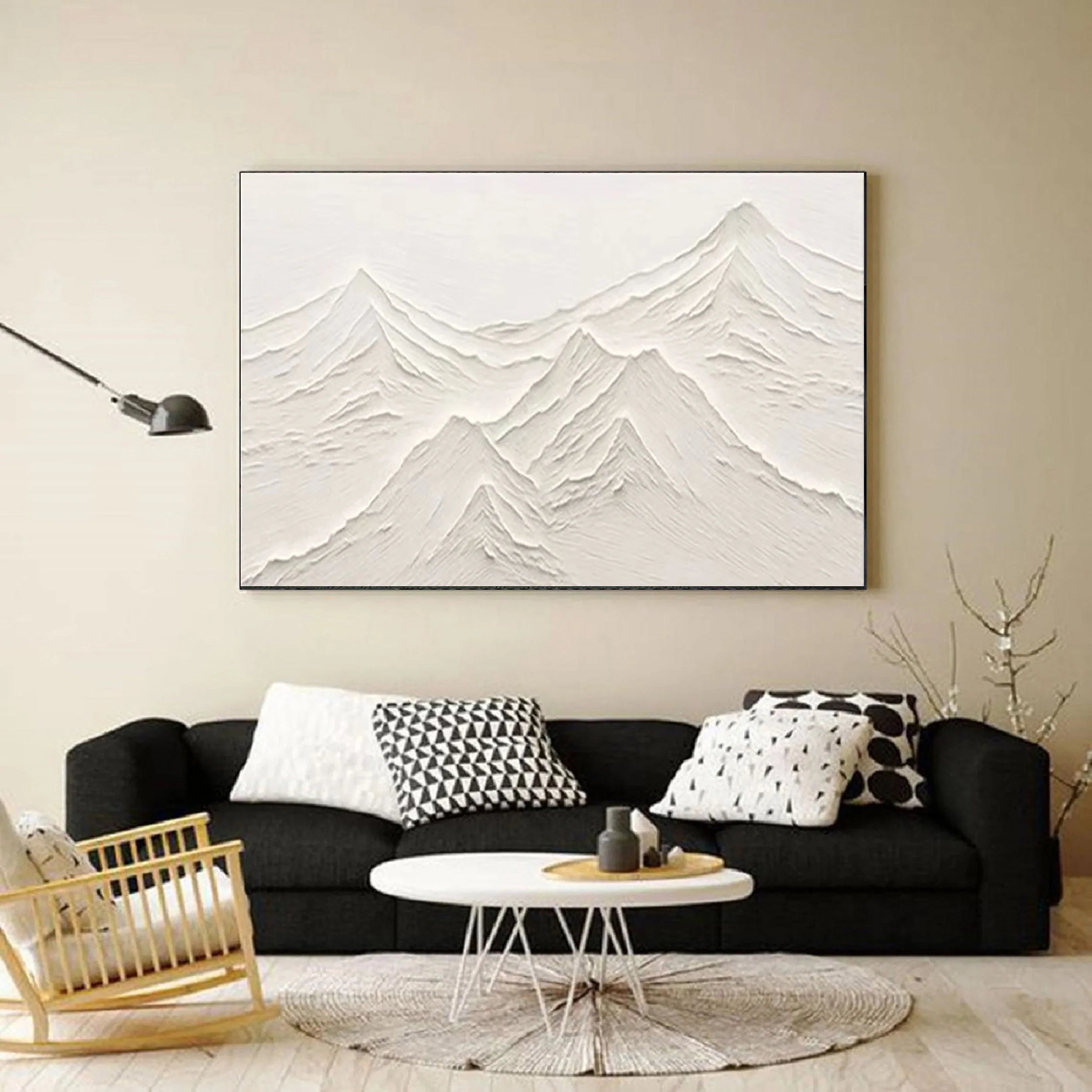 White Textured Minimalist Wall Art