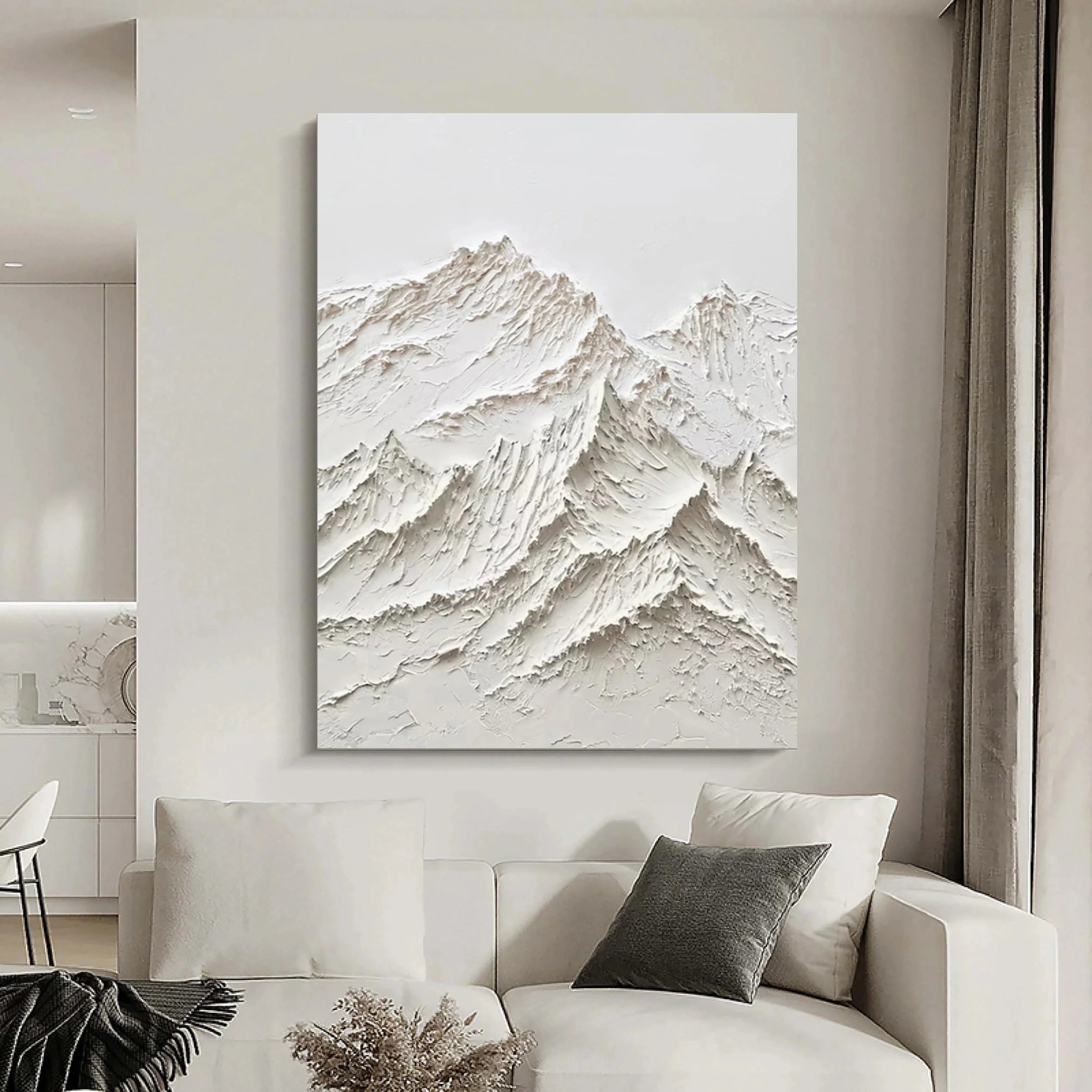 White Textured Minimalist Wall Art