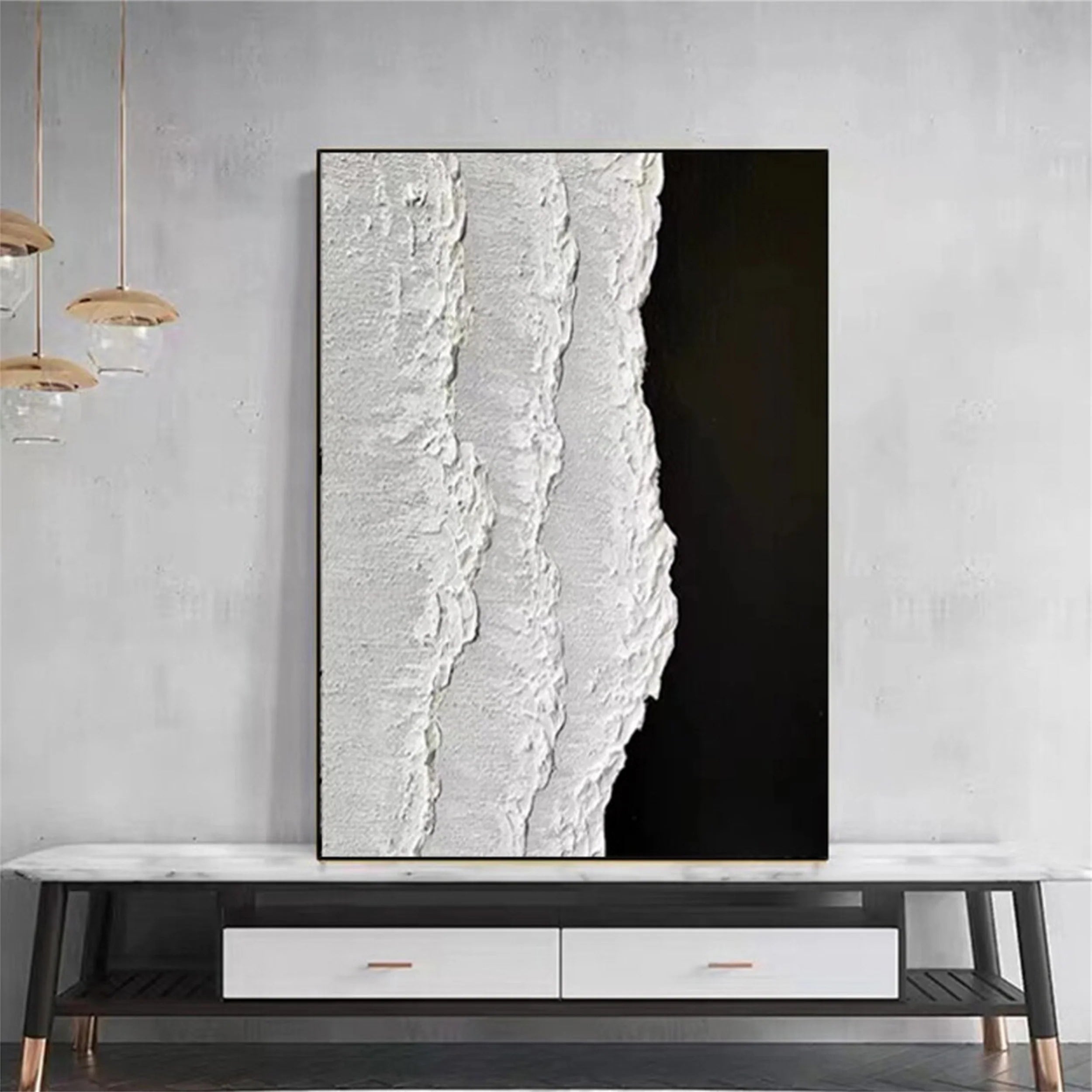 White Textured Minimalist Wall Art