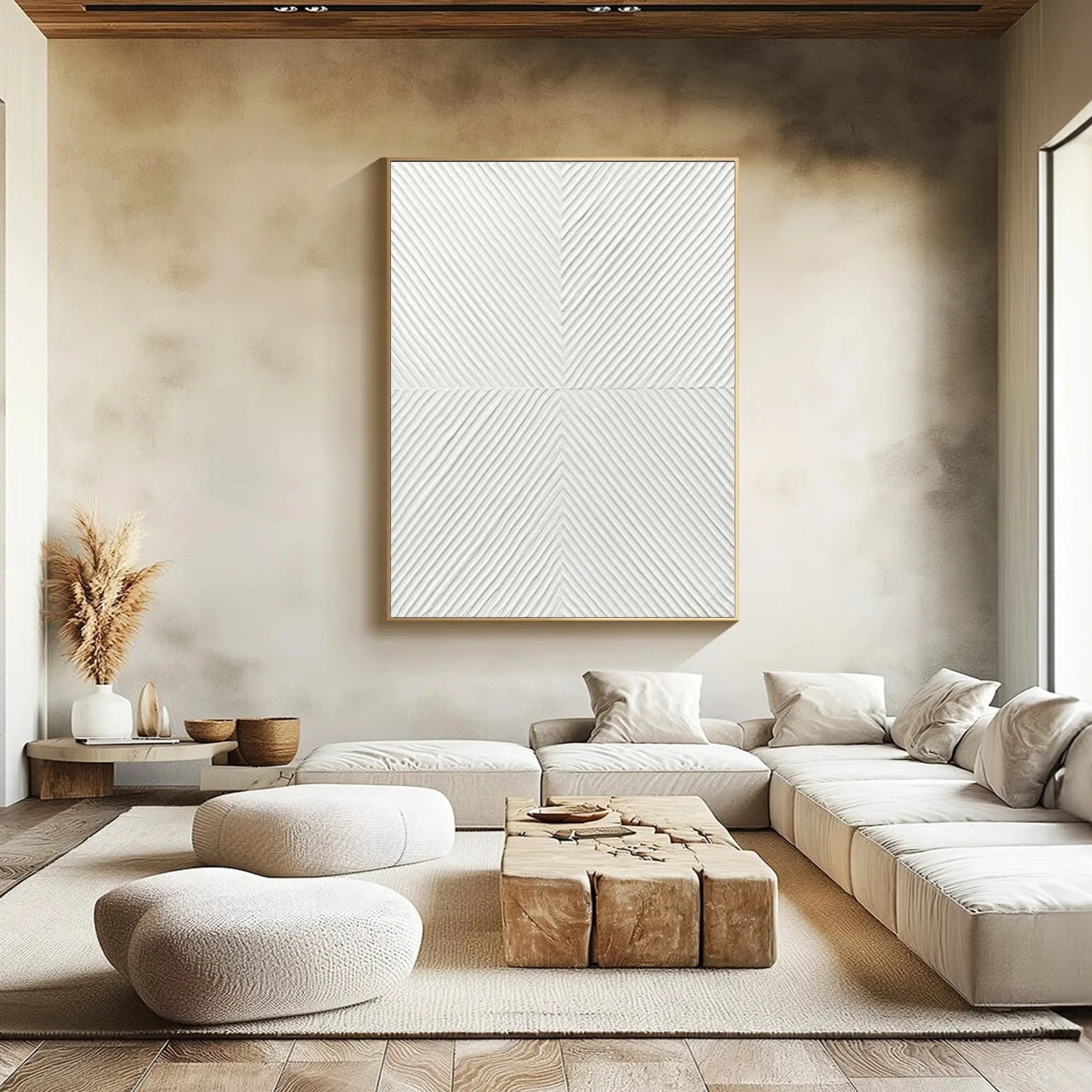 White Textured Minimalist Wall Art