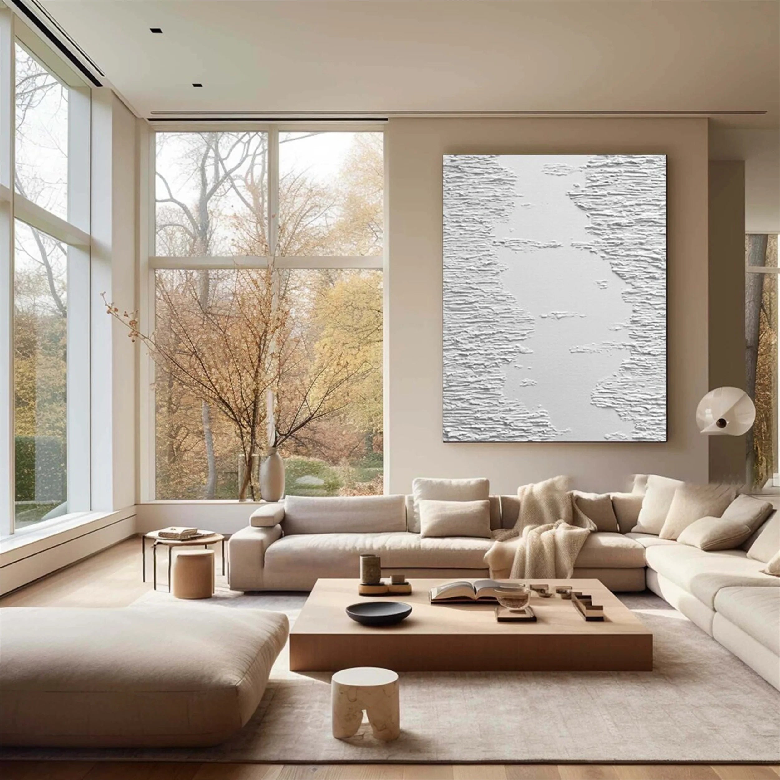 White Textured Minimalist Wall Art