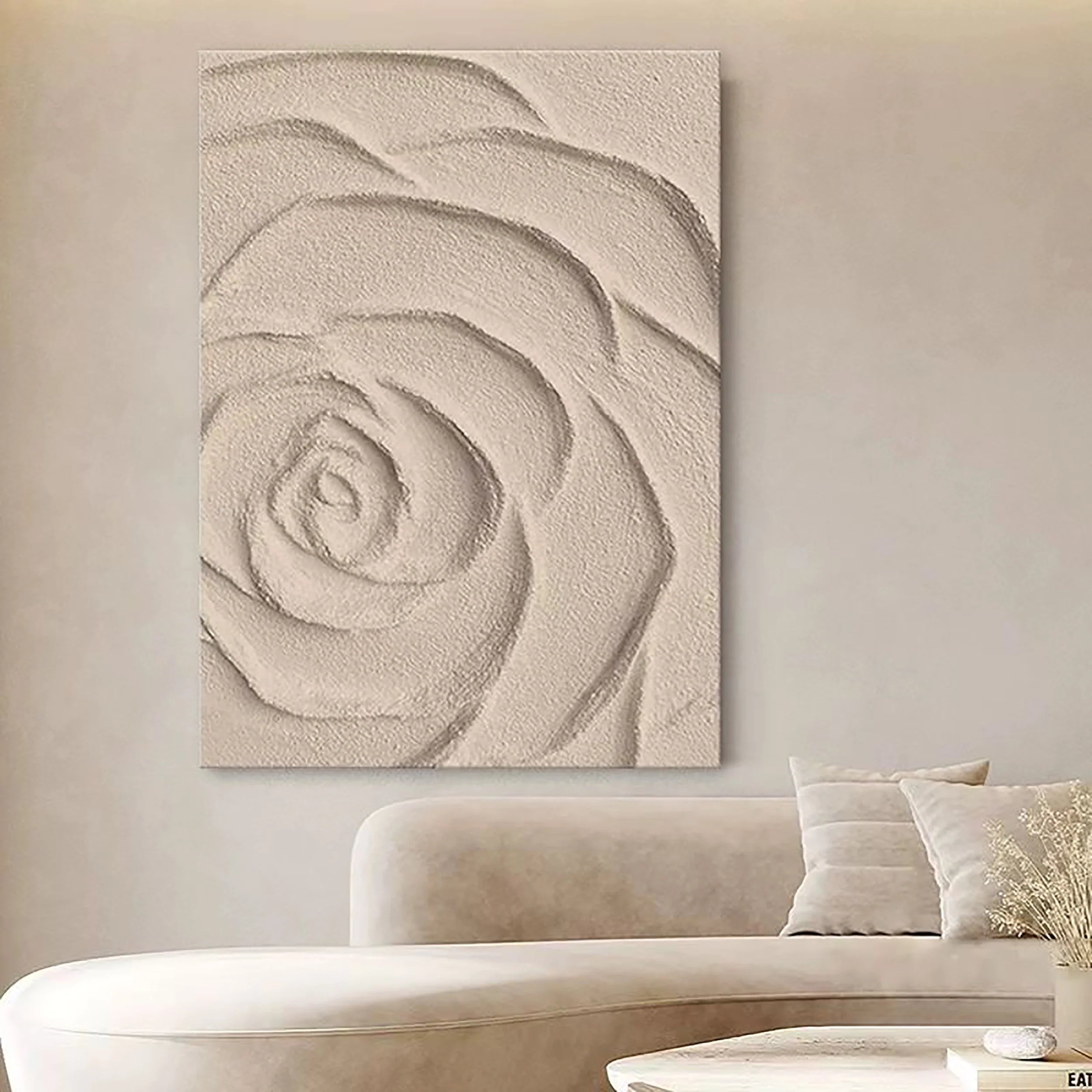 Beige & Brown Textured Minimalist Wall Art