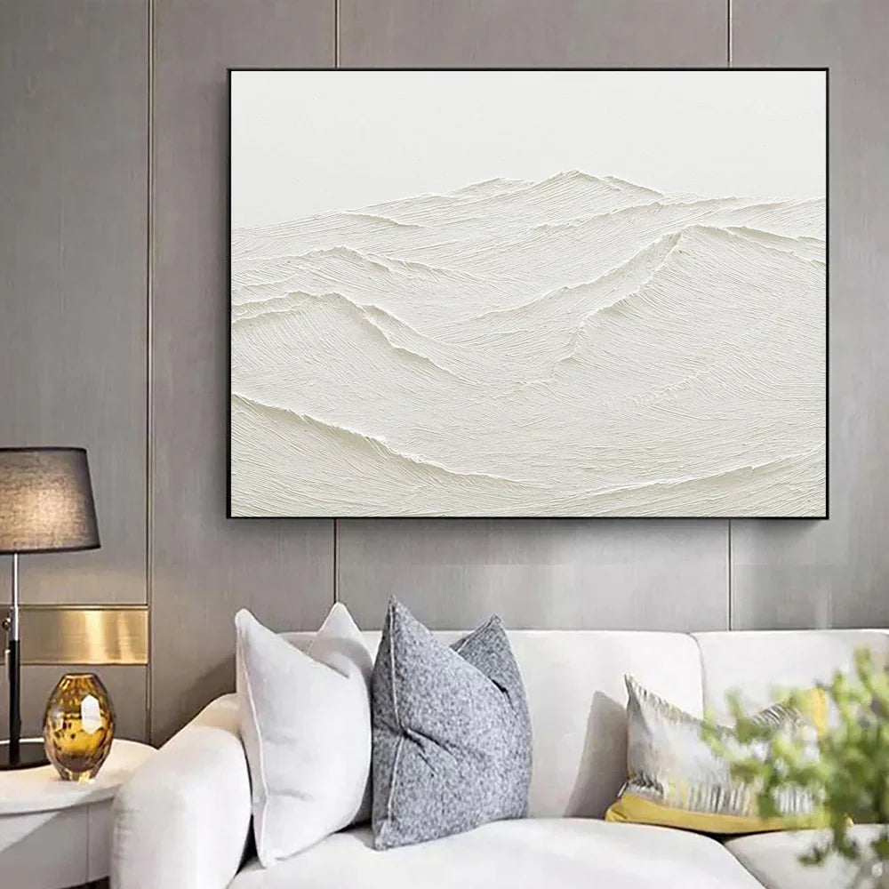 White Textured Minimalist Wall Art