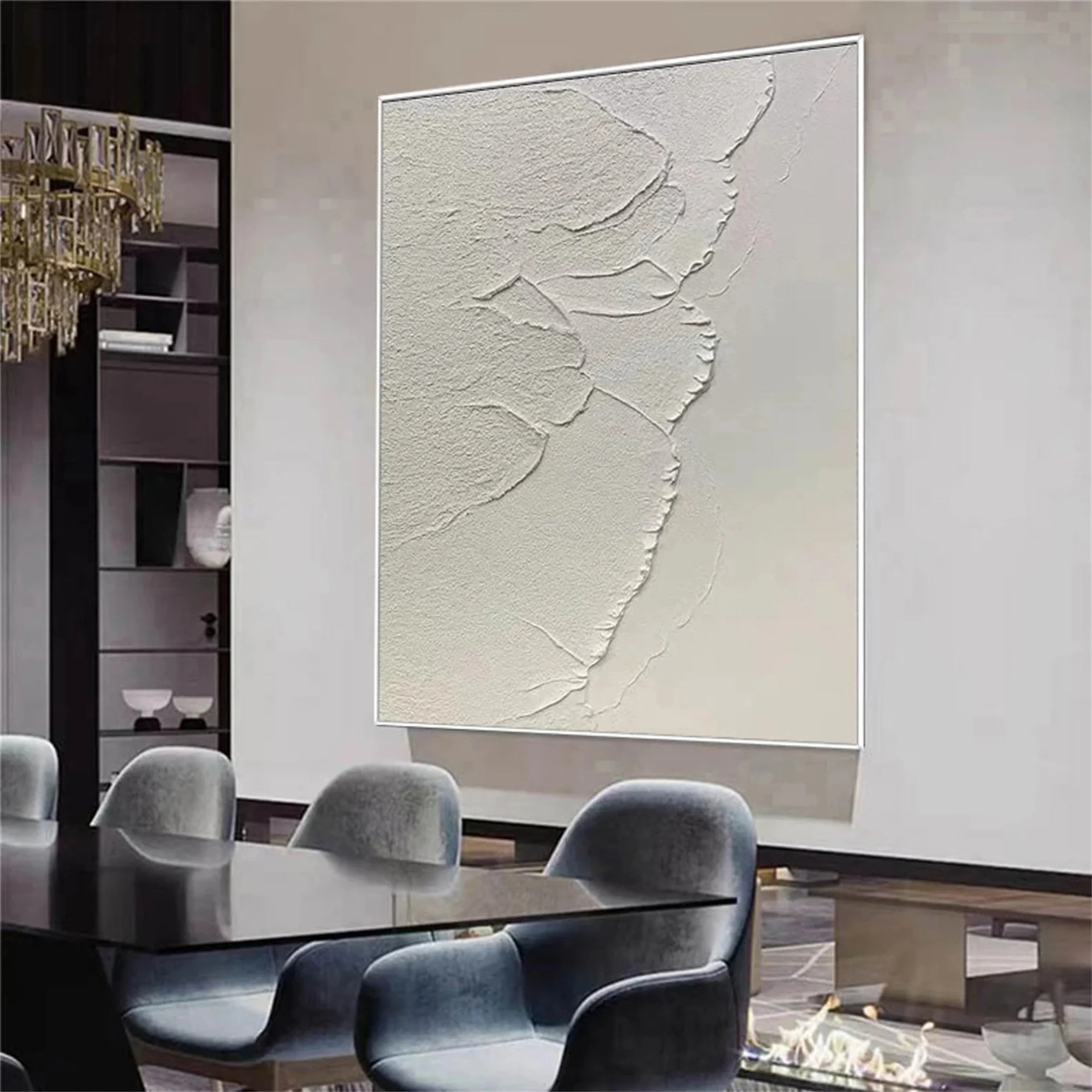 White Textured Minimalist Wall Art