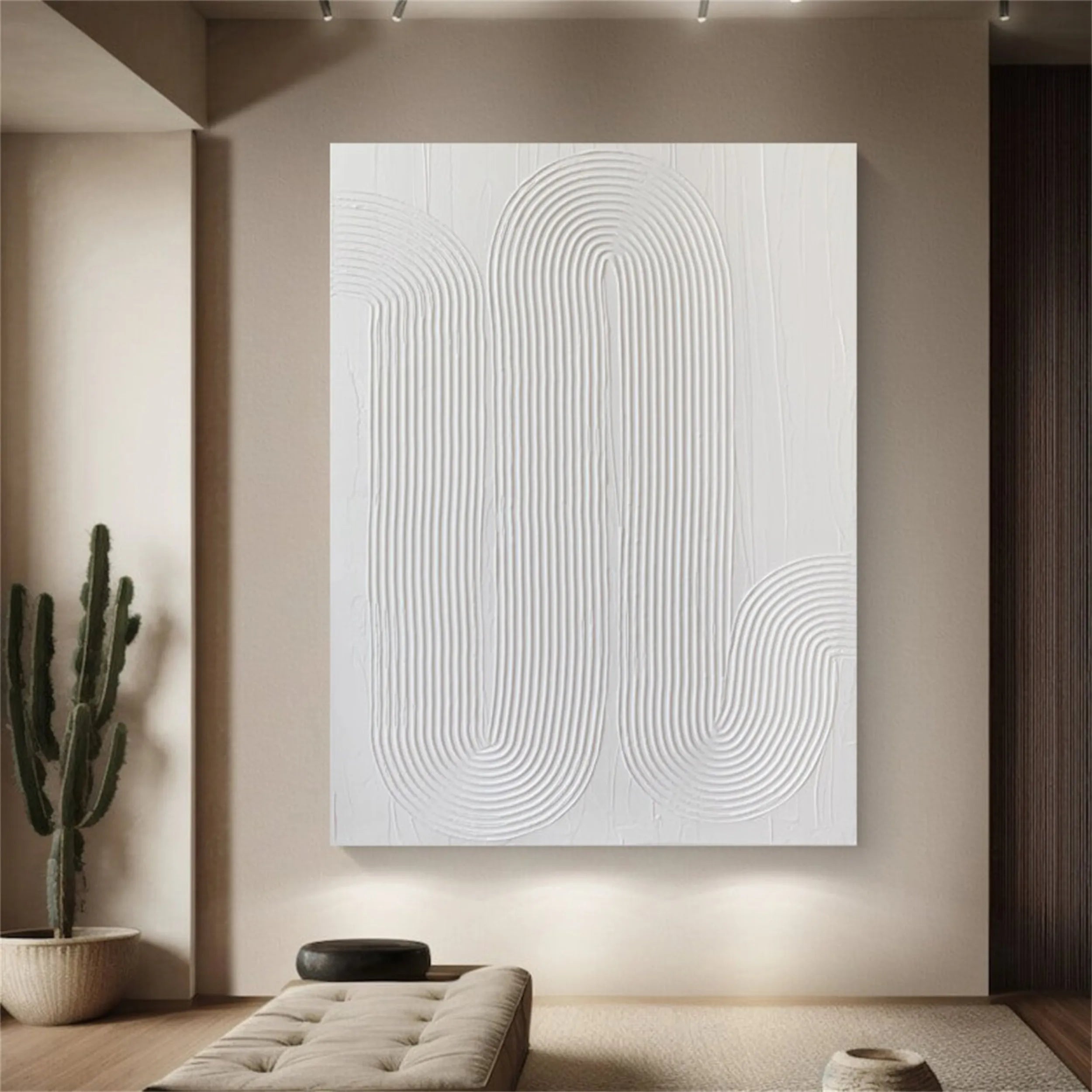 White Textured Minimalist Wall Art