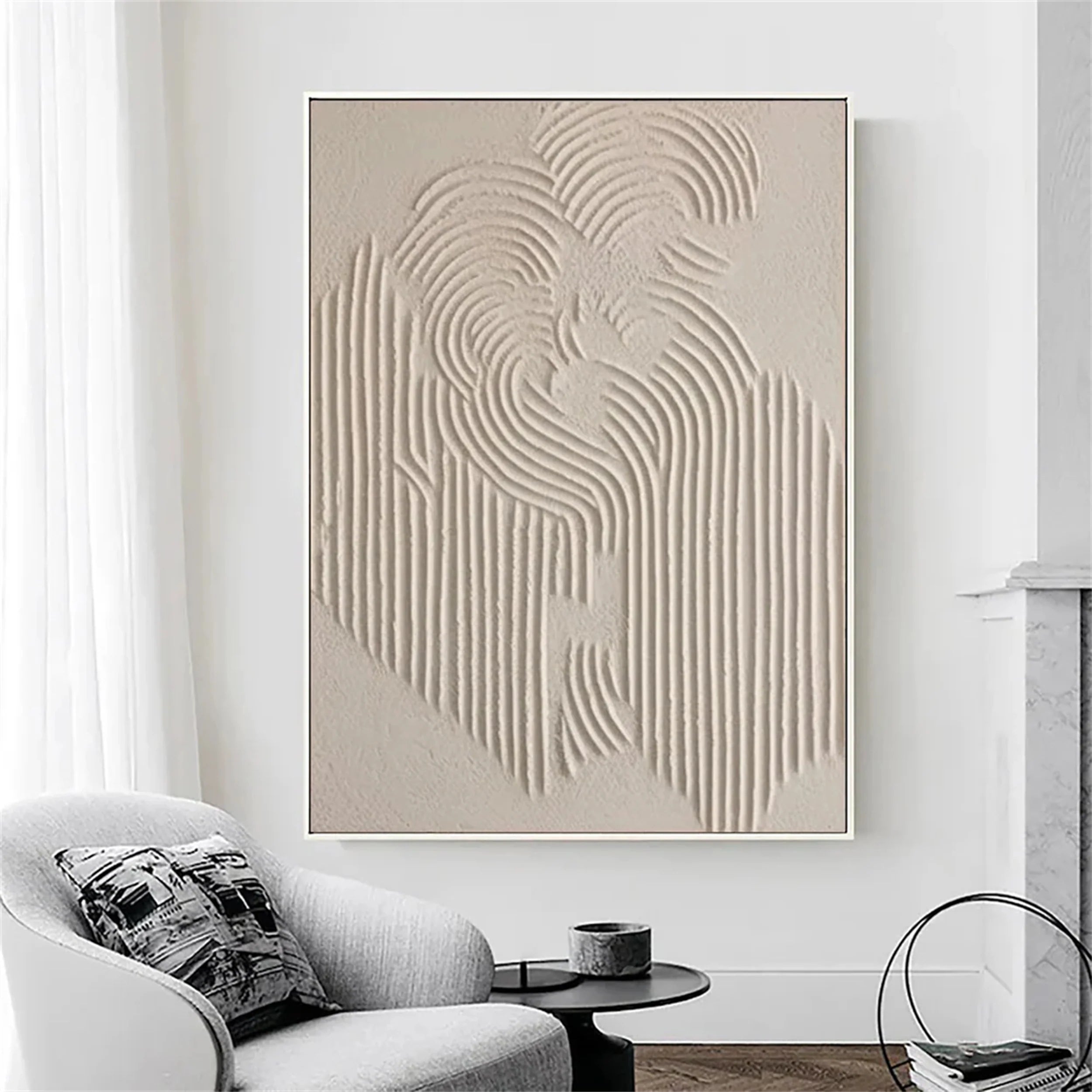 Beige & Brown Textured Minimalist Wall Art