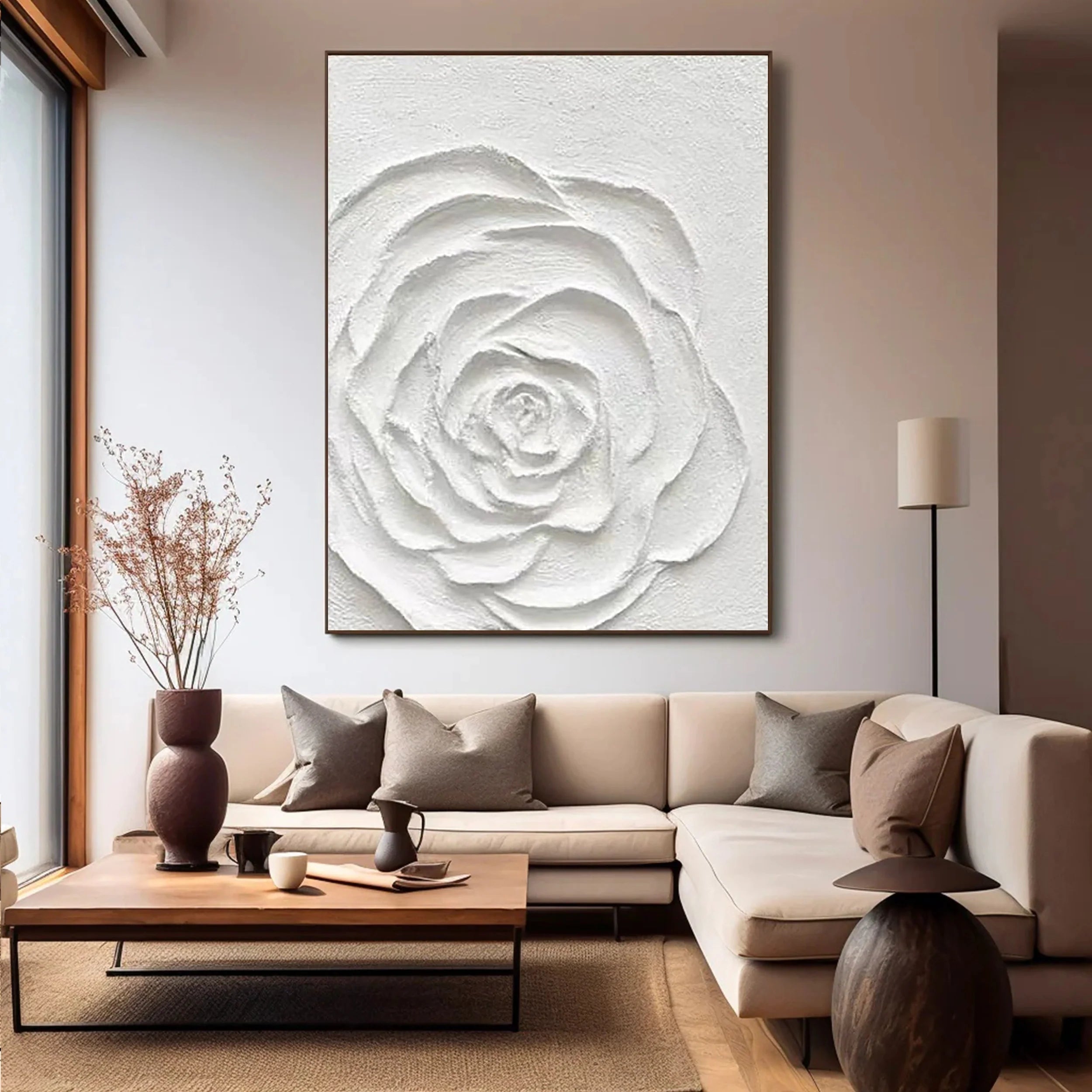 White Textured Minimalist Wall Art