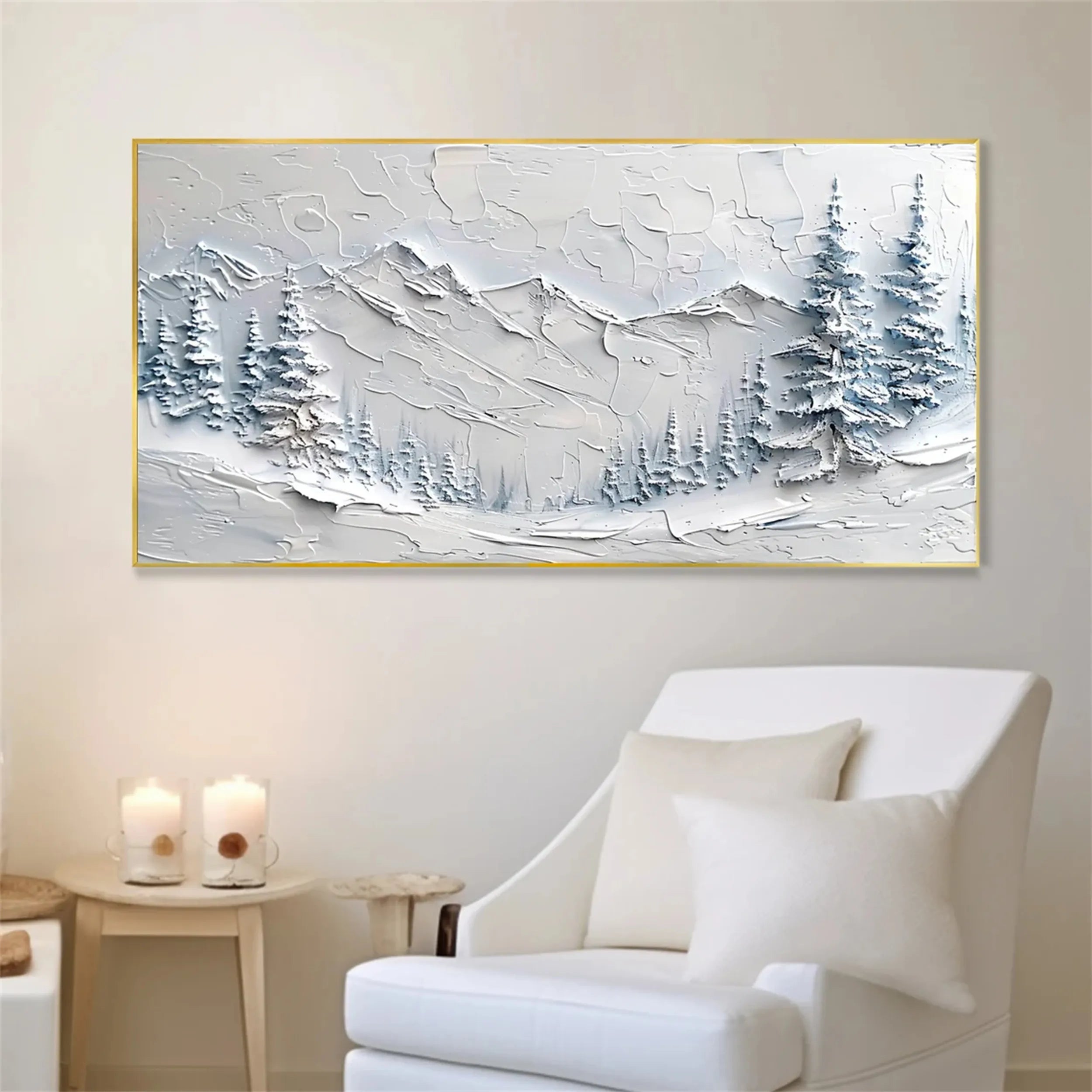 White Textured Minimalist Wall Art