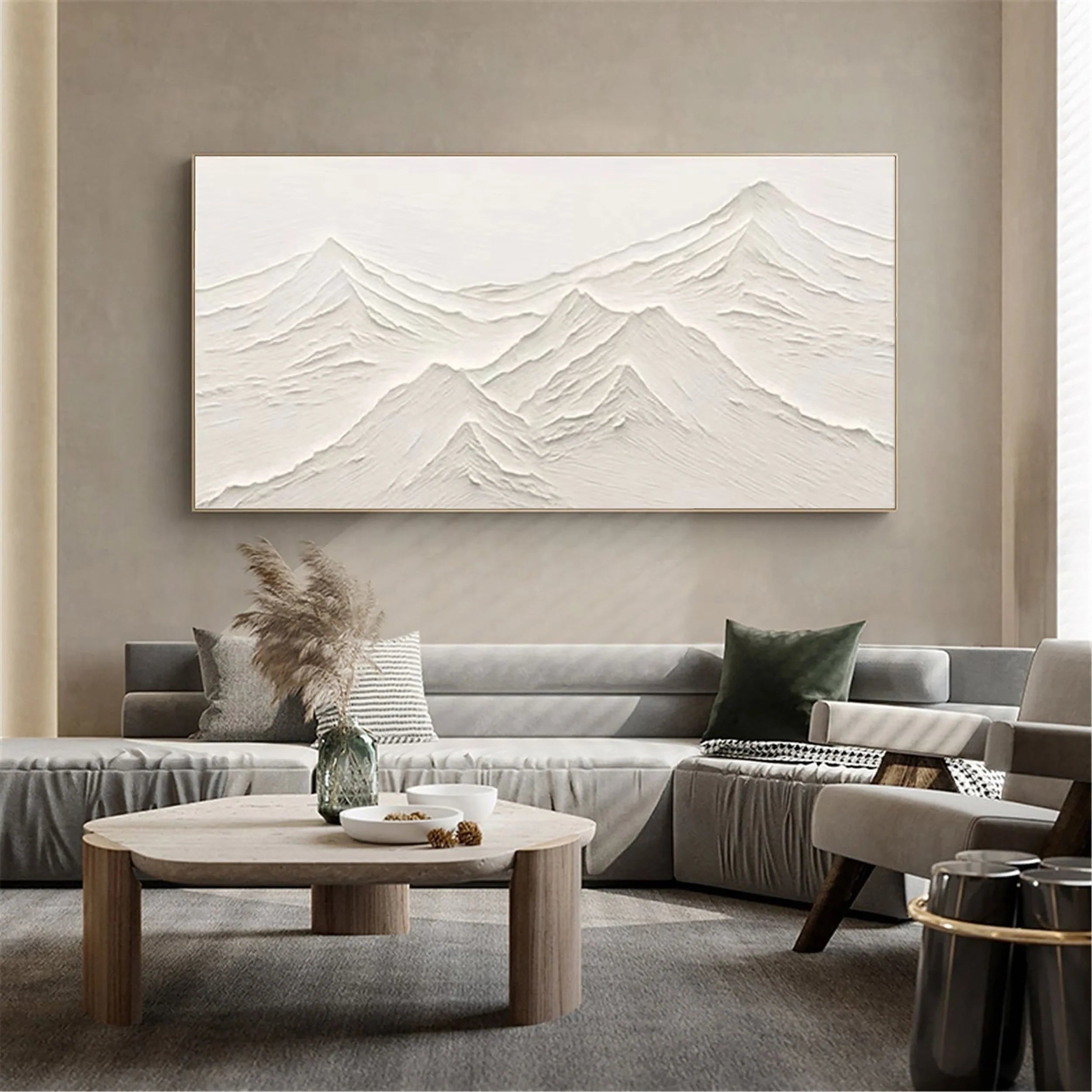 White Textured Minimalist Wall Art