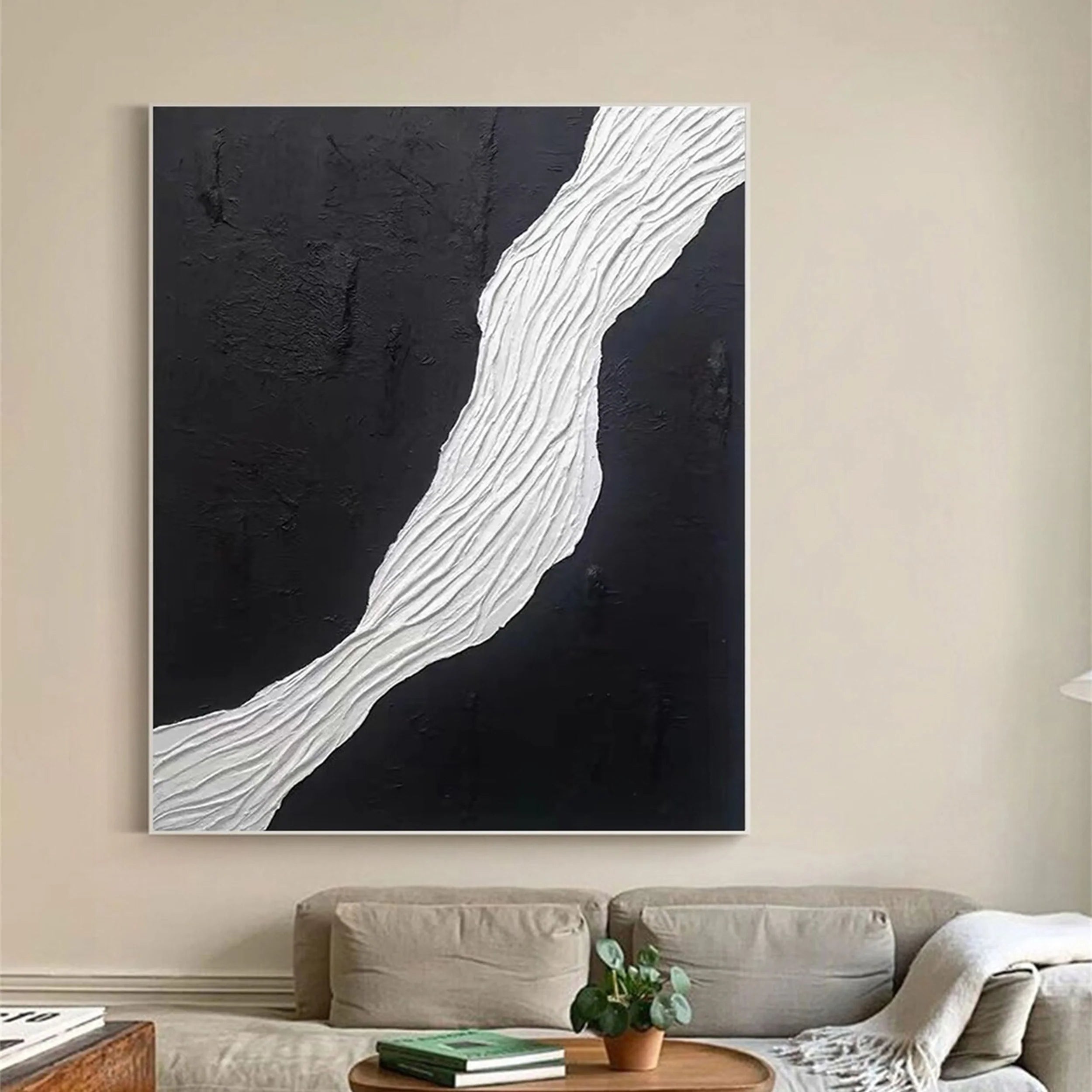 White Textured Minimalist Wall Art